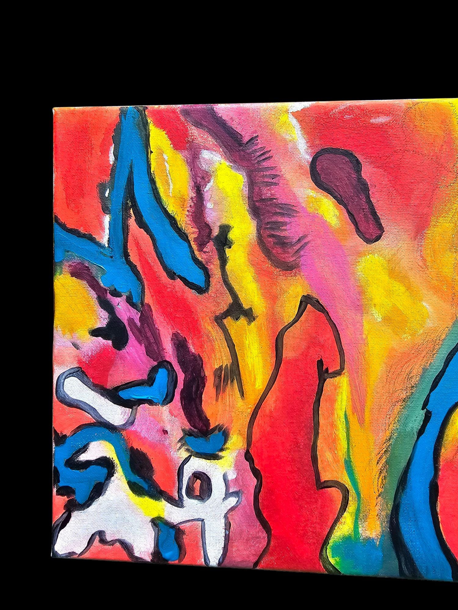 Original Acrylic Painting on Canvas: Vibrant Abstract Impressionist Art