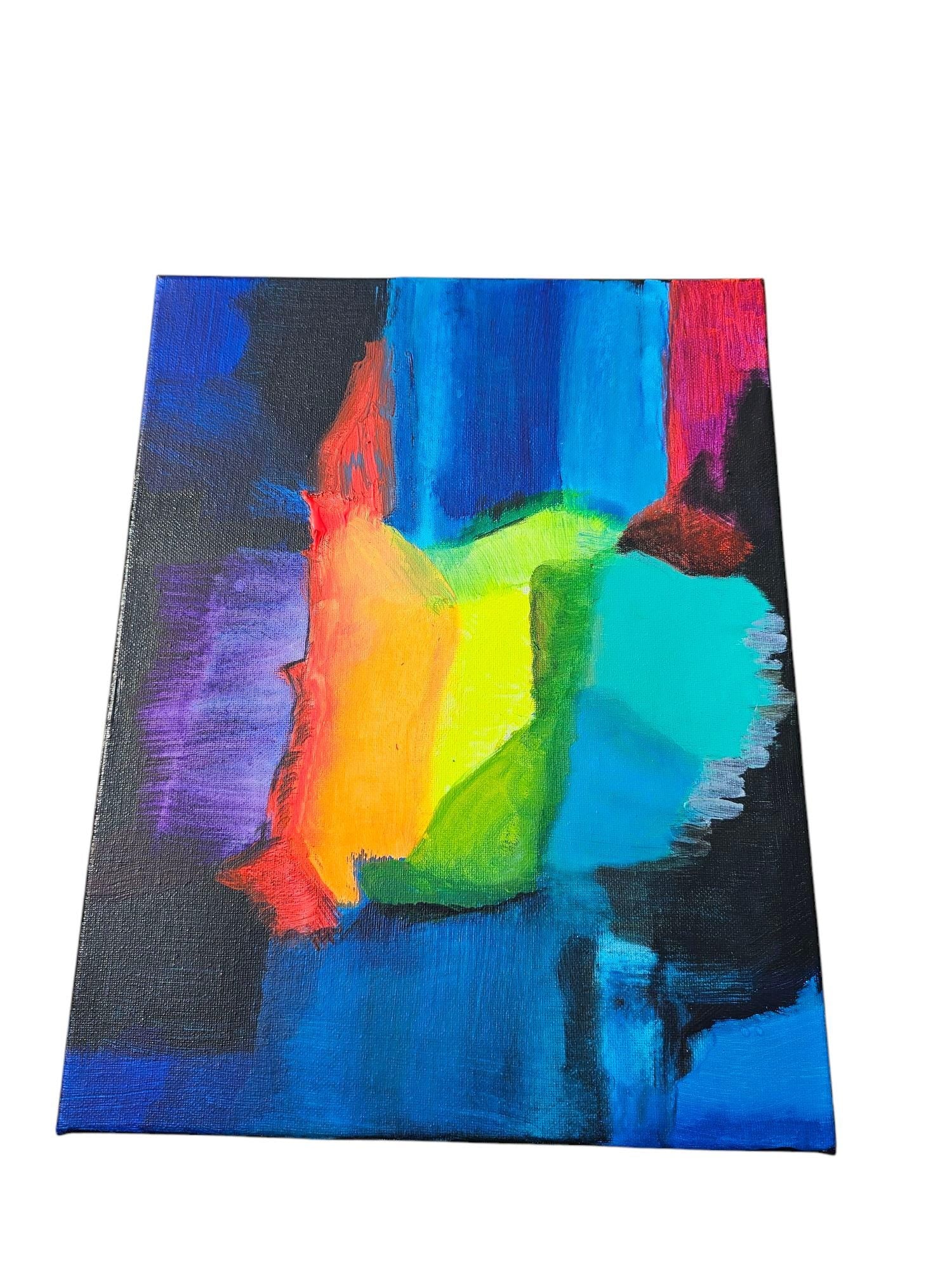 Original Acrylic Canvas Painting: Vibrant Abstract Kaleidoscope Art