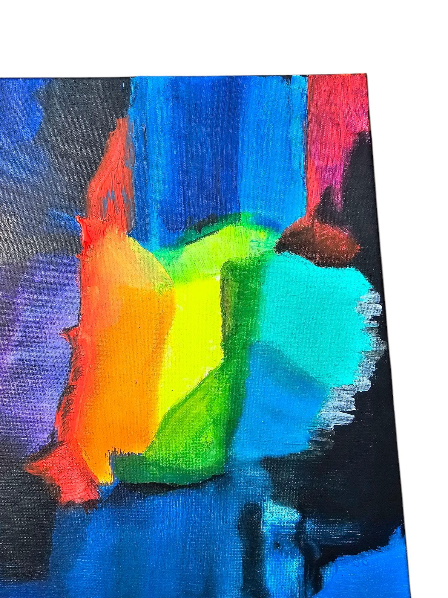 Original Acrylic Canvas Painting: Vibrant Abstract Kaleidoscope Art