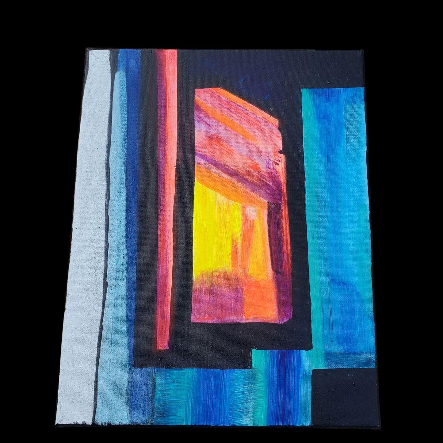 Original Acrylic Abstract Painting: Vibrant Psychedelic Impressionist Art