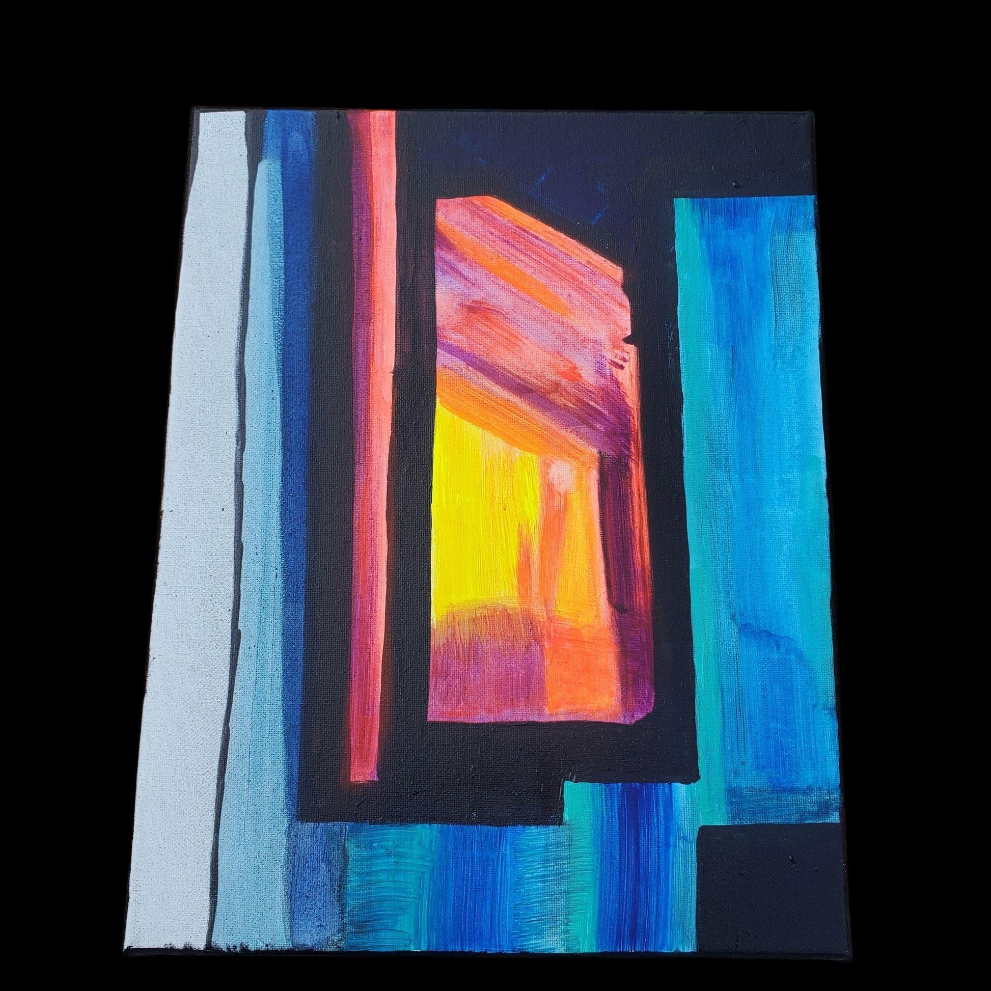 Original Acrylic Abstract Painting: Vibrant Psychedelic Impressionist Art