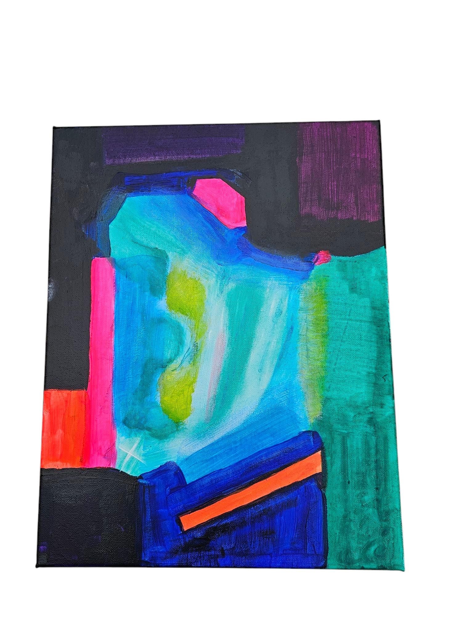 Original Acrylic Painting on Canvas: Abstract Geometric Art, 11x14