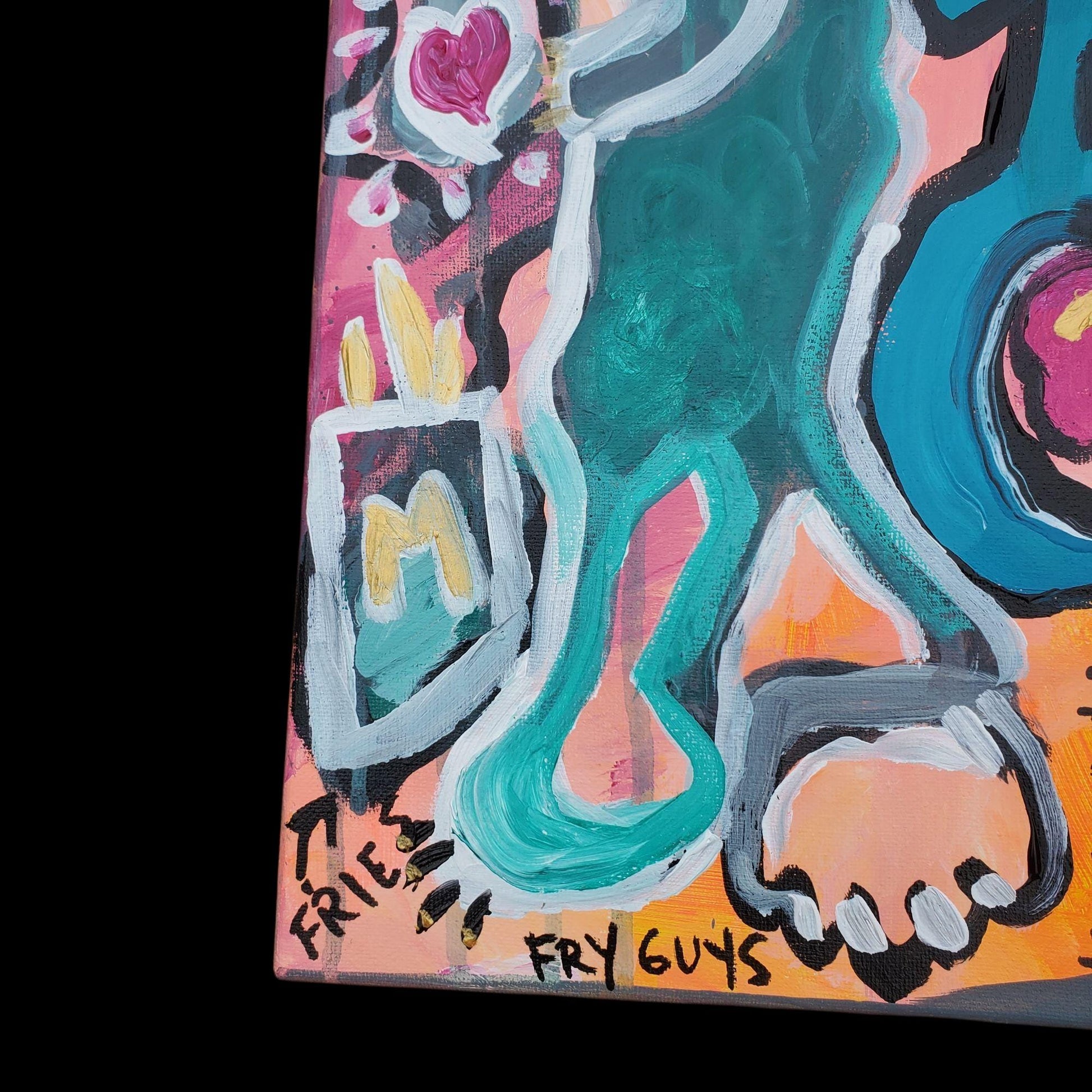 Stegosaurus Art: Whimsical Dinosaur Painting, Fries & Graffiti Pop Art