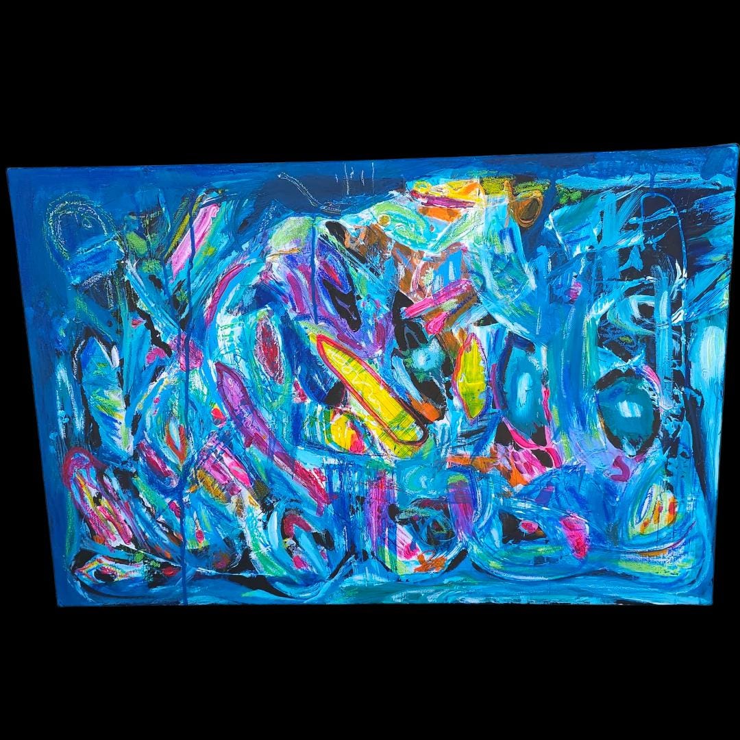 Original Acrylic Painting: Underwater Reef Scene - Lin Kensington