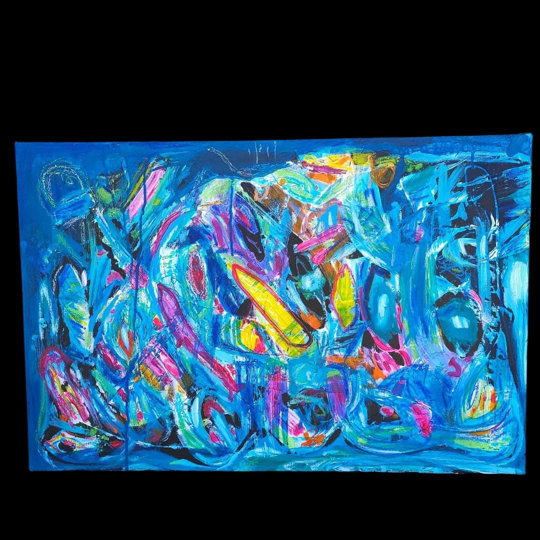 Original Acrylic Painting: Underwater Reef Scene - Lin Kensington