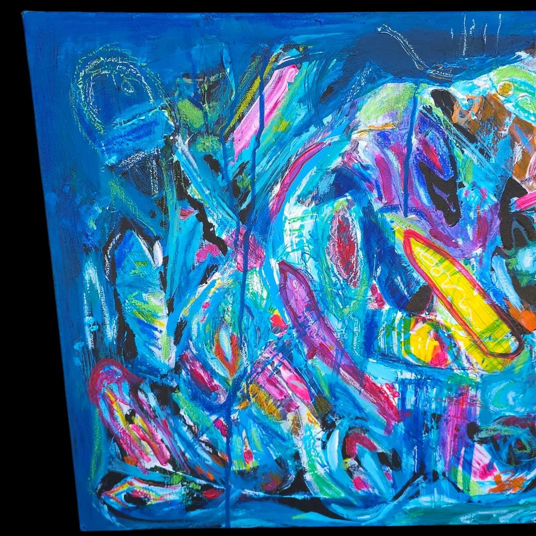 Original Acrylic Painting: Underwater Reef Scene - Lin Kensington
