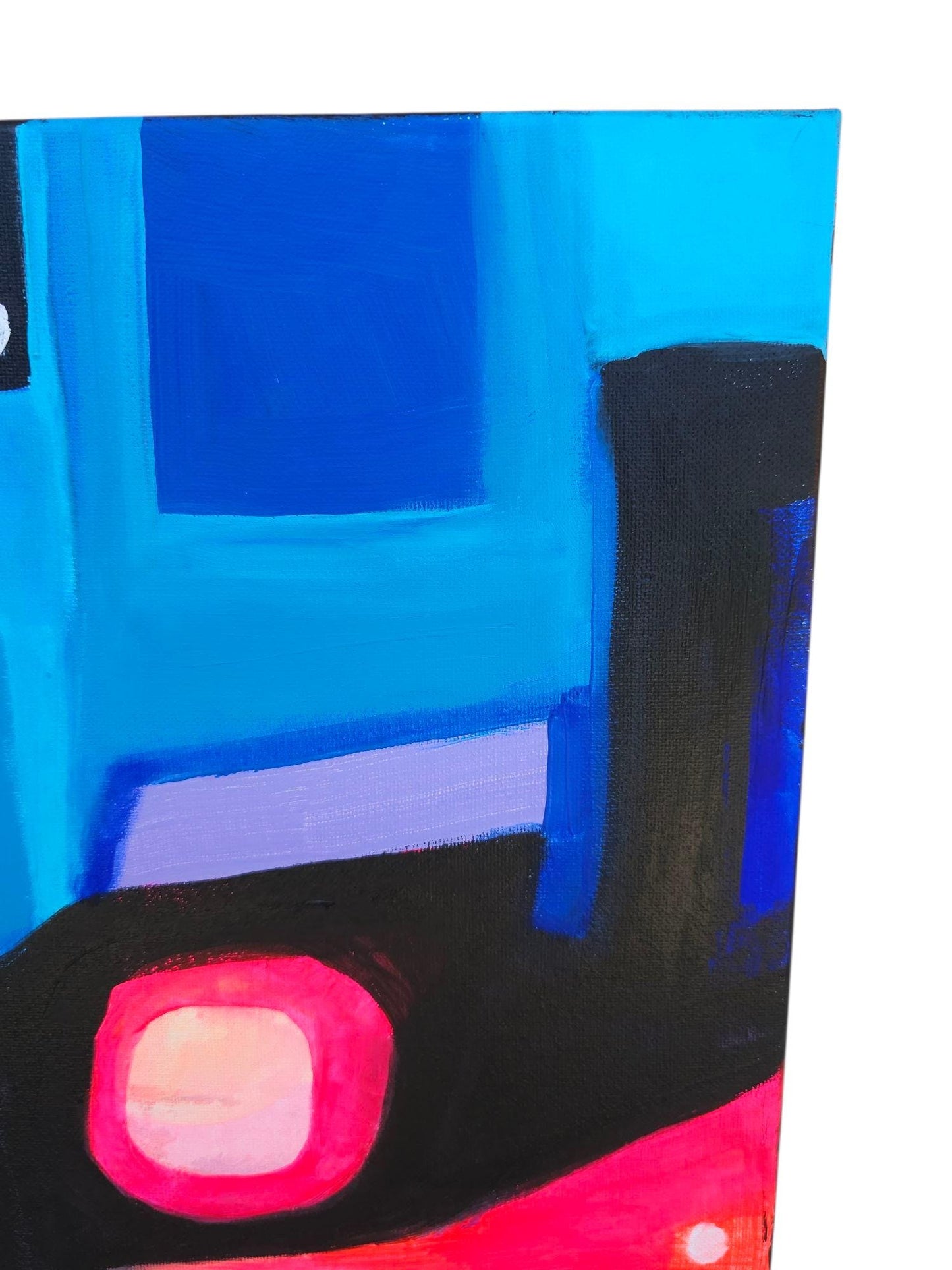 Original Acrylic Abstract Painting: Mid-Century Modern Geometric Art