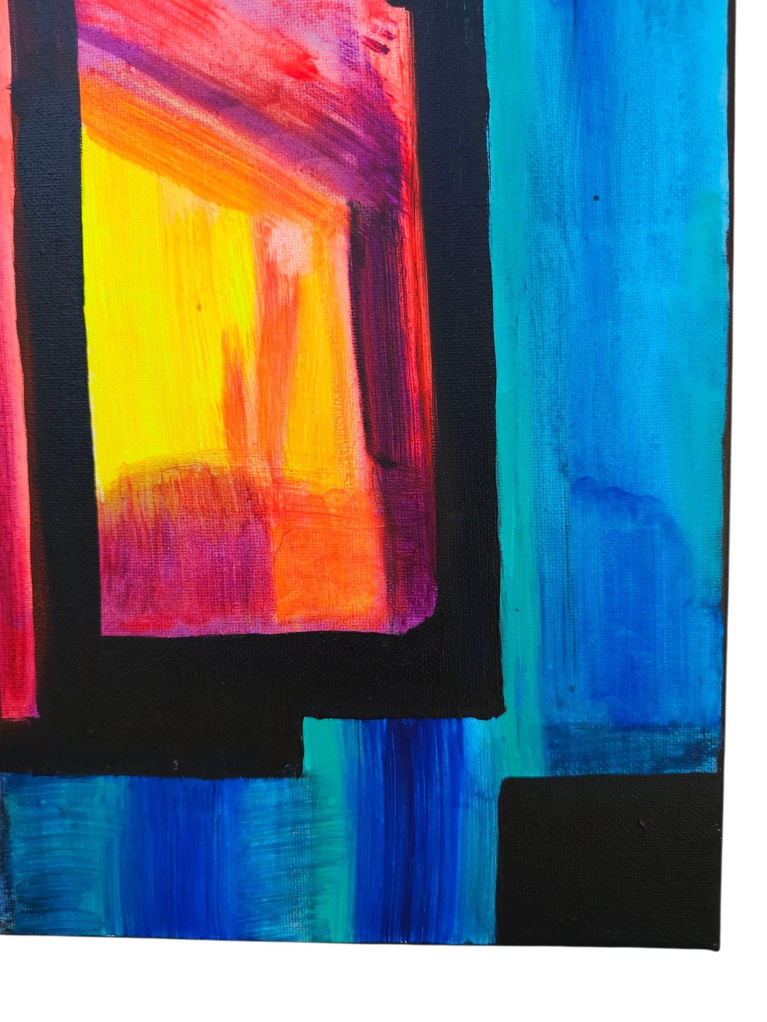 Original Acrylic Abstract Painting: Vibrant Psychedelic Impressionist Art