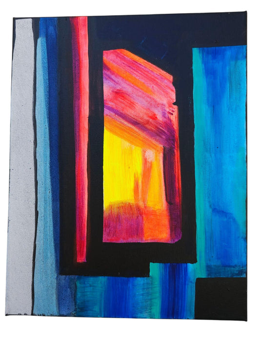 Original Acrylic Abstract Painting: Vibrant Psychedelic Impressionist Art