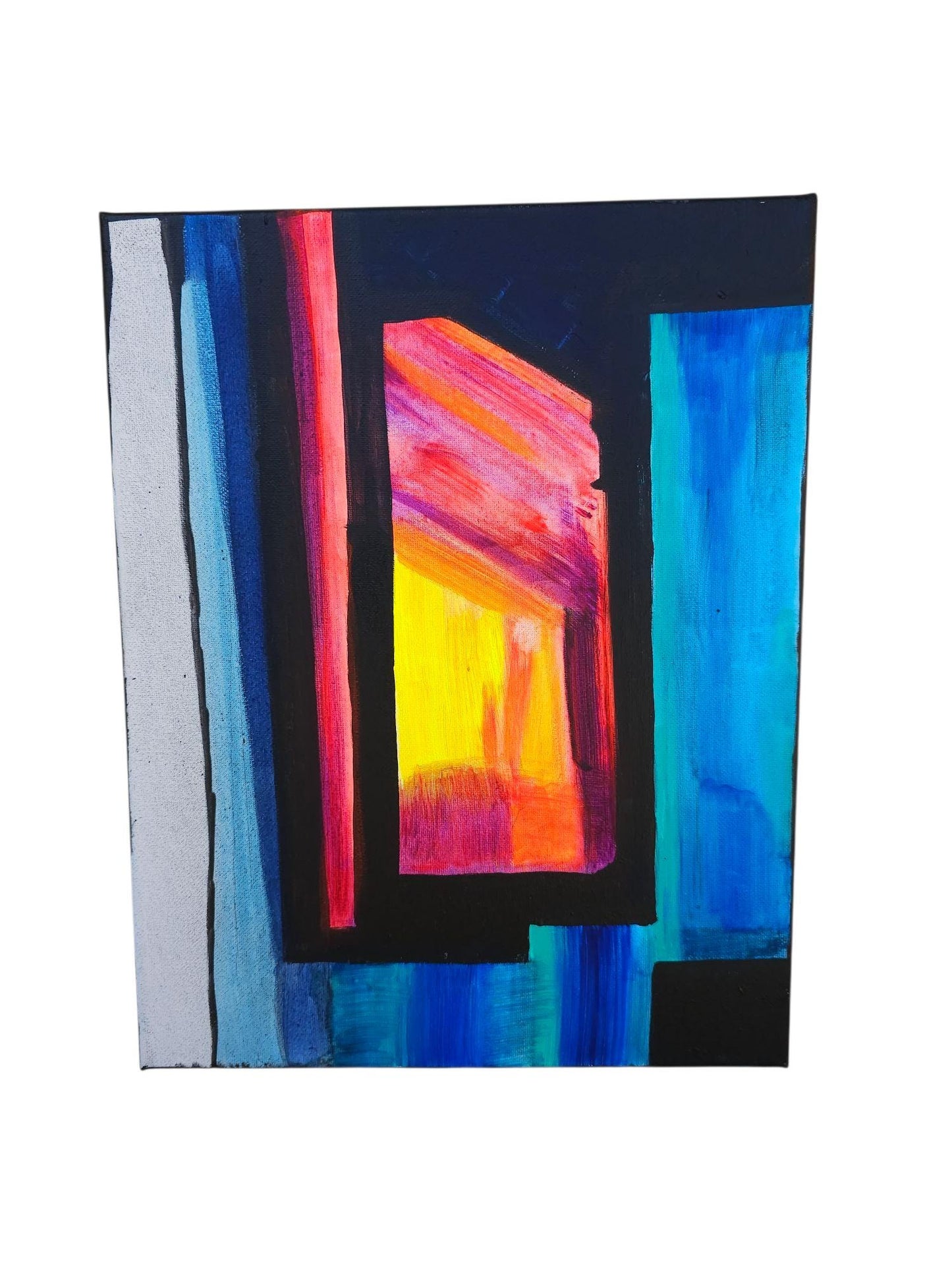 Original Acrylic Abstract Painting: Vibrant Psychedelic Impressionist Art