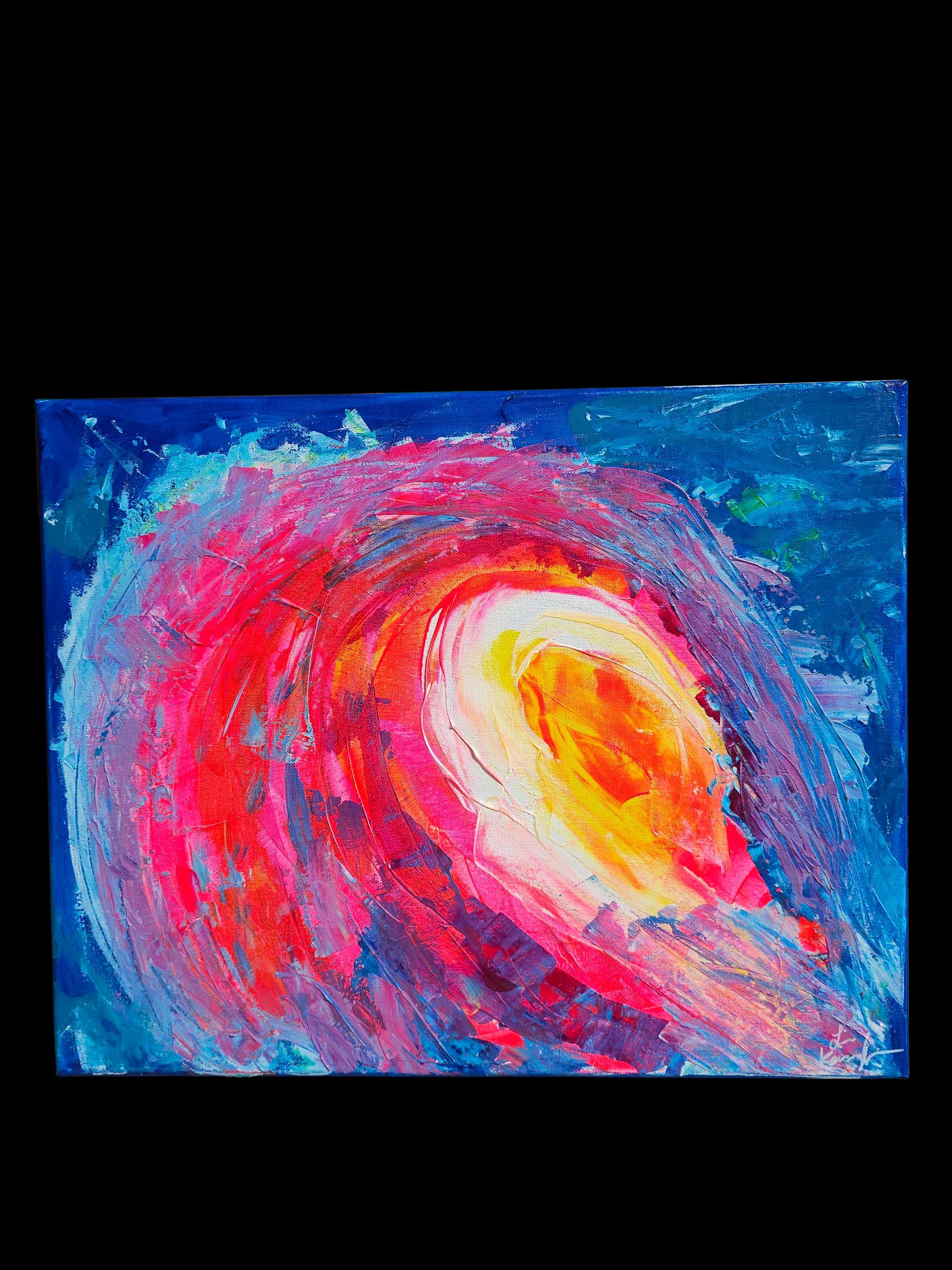 Abstract Wave Painting: Textured Acrylic Canvas Art by Lin Kensington