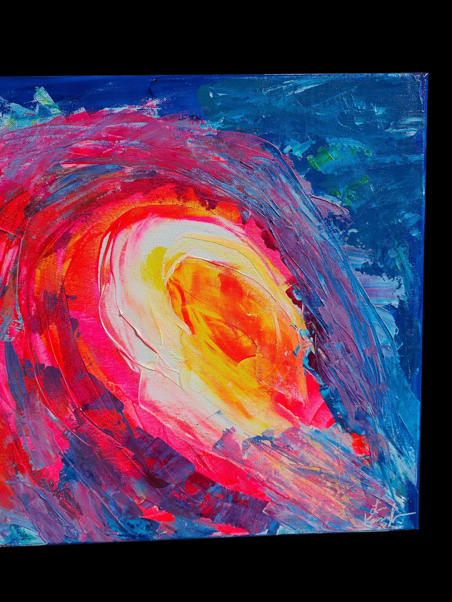 Abstract Wave Painting: Textured Acrylic Canvas Art by Lin Kensington