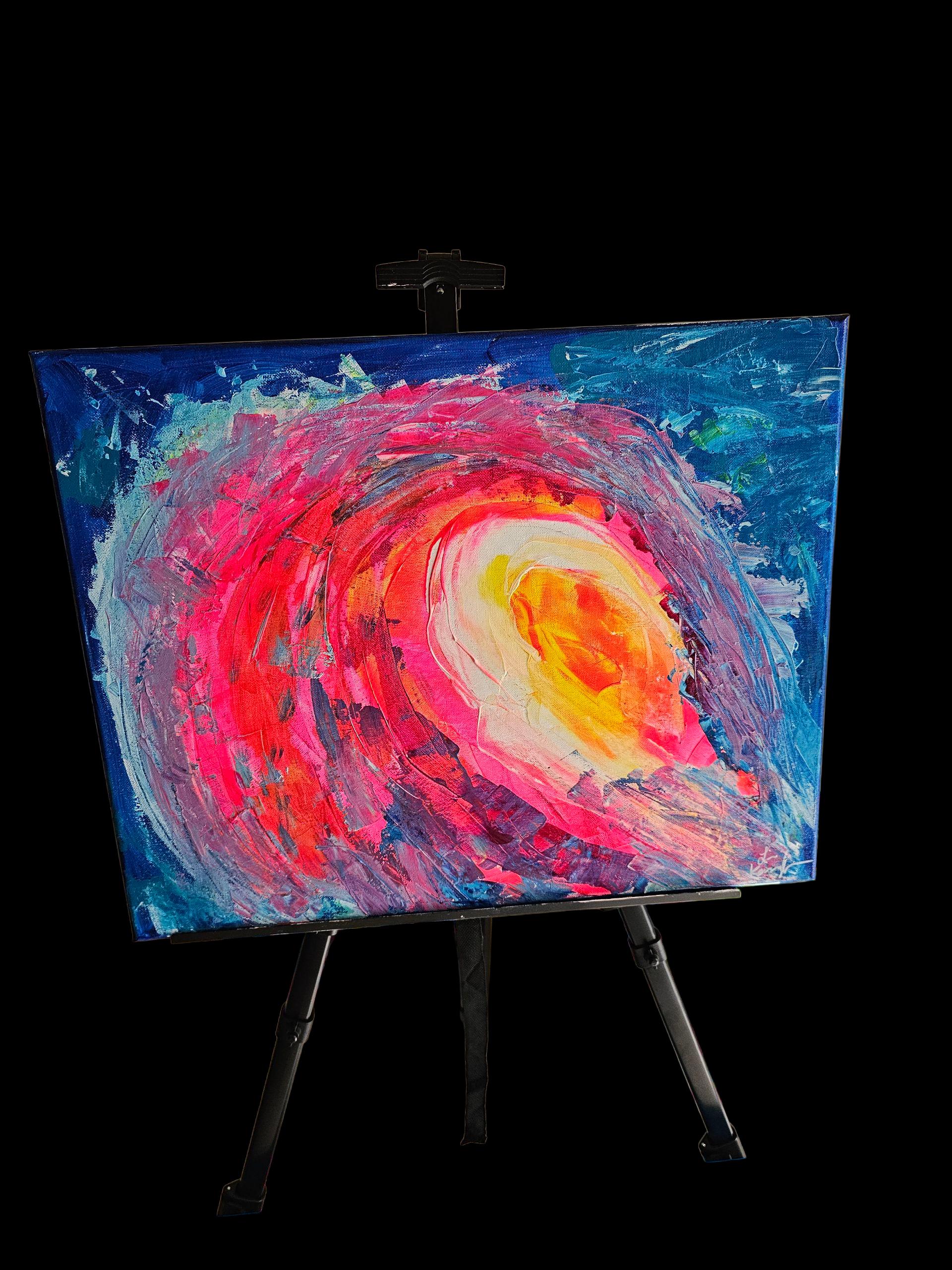 Abstract Wave Painting: Textured Acrylic Canvas Art by Lin Kensington
