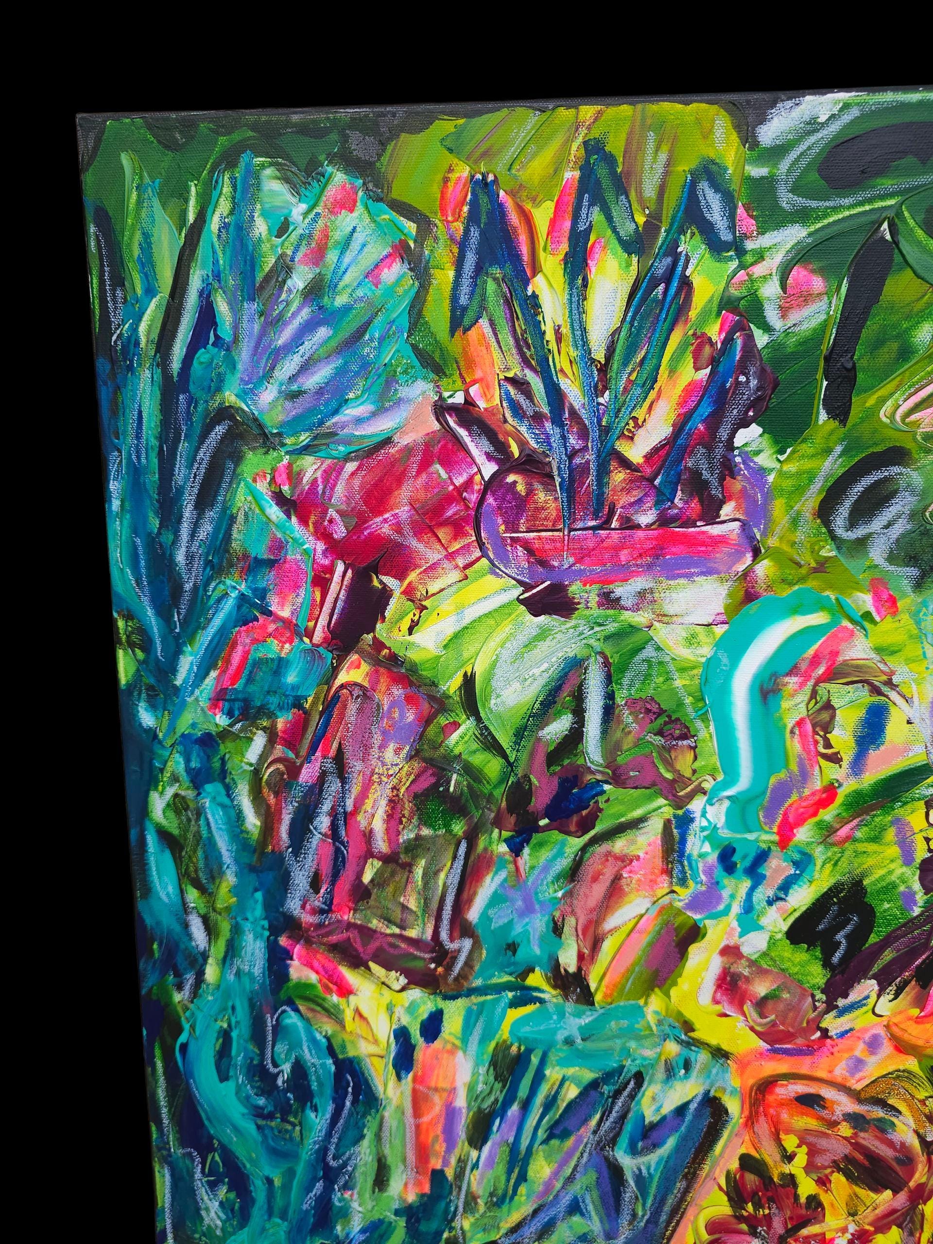 Original Acrylic Painting on Canvas: Abstract Expressionist Art, 18x24