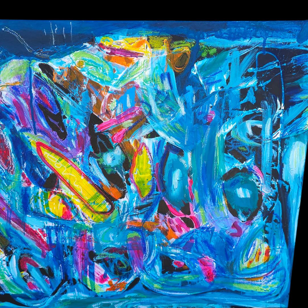 Original Acrylic Painting: Underwater Reef Scene - Lin Kensington
