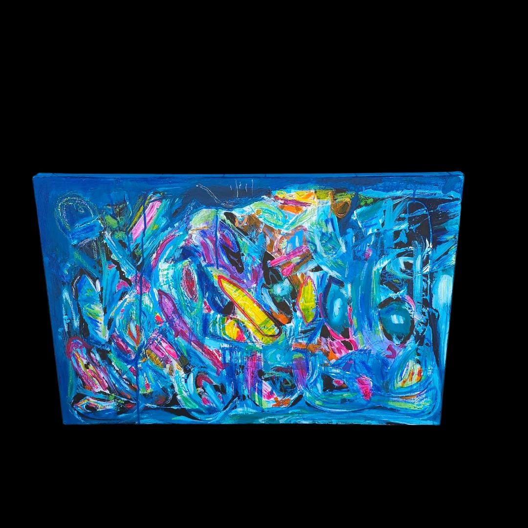 Original Acrylic Painting: Underwater Reef Scene - Lin Kensington