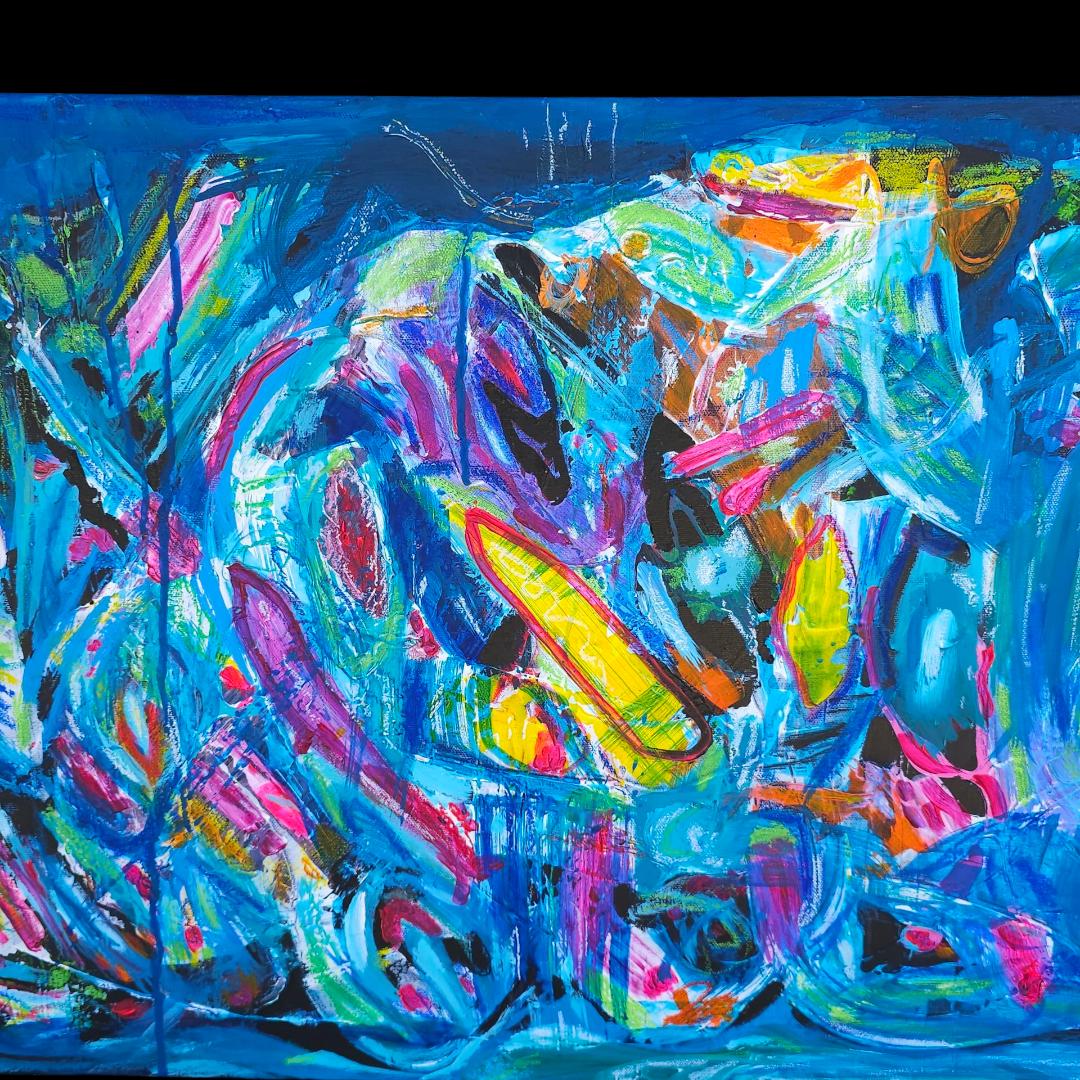 Original Acrylic Painting: Underwater Reef Scene - Lin Kensington