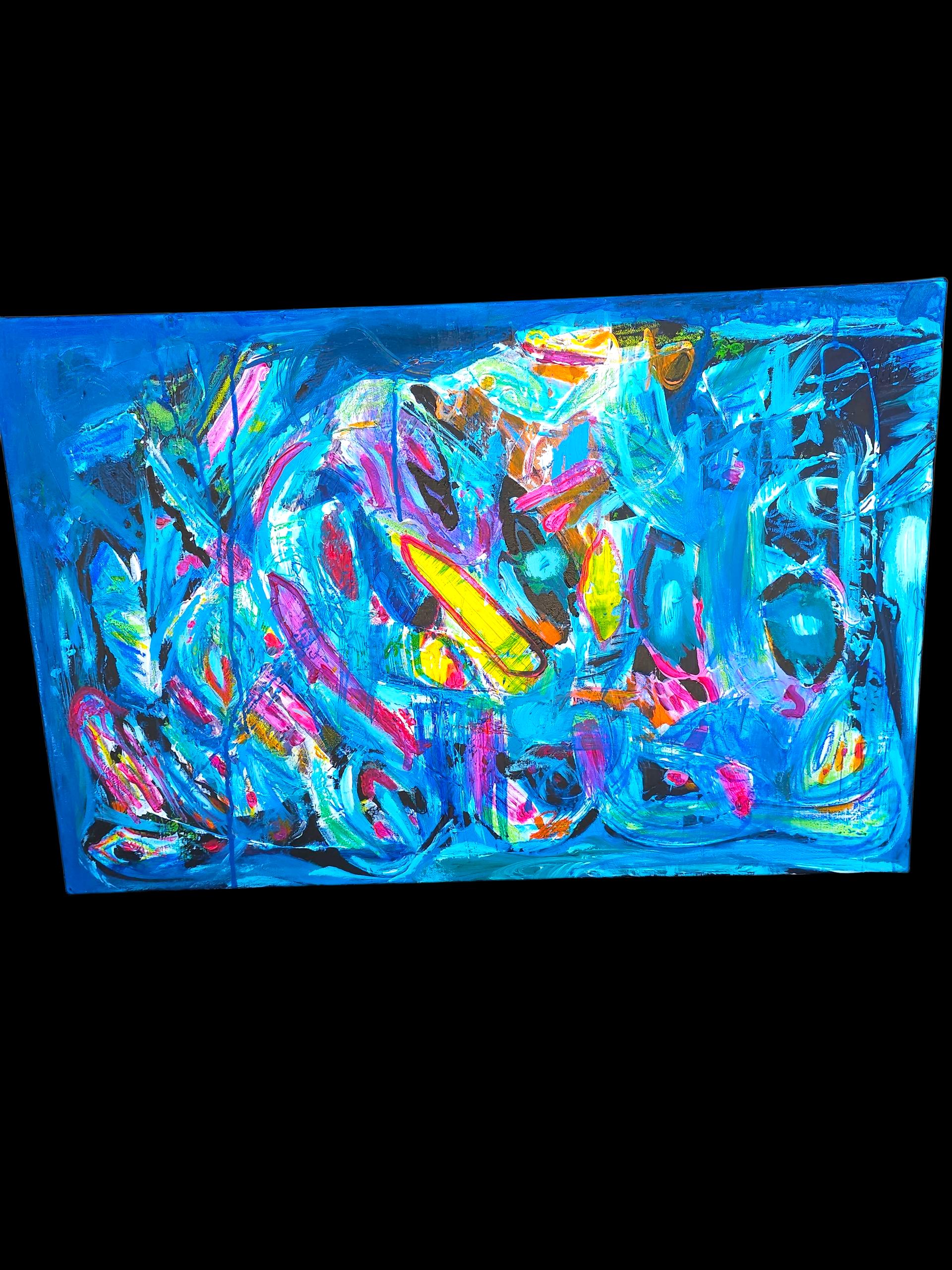 Original Acrylic Painting: Underwater Reef Scene - Lin Kensington