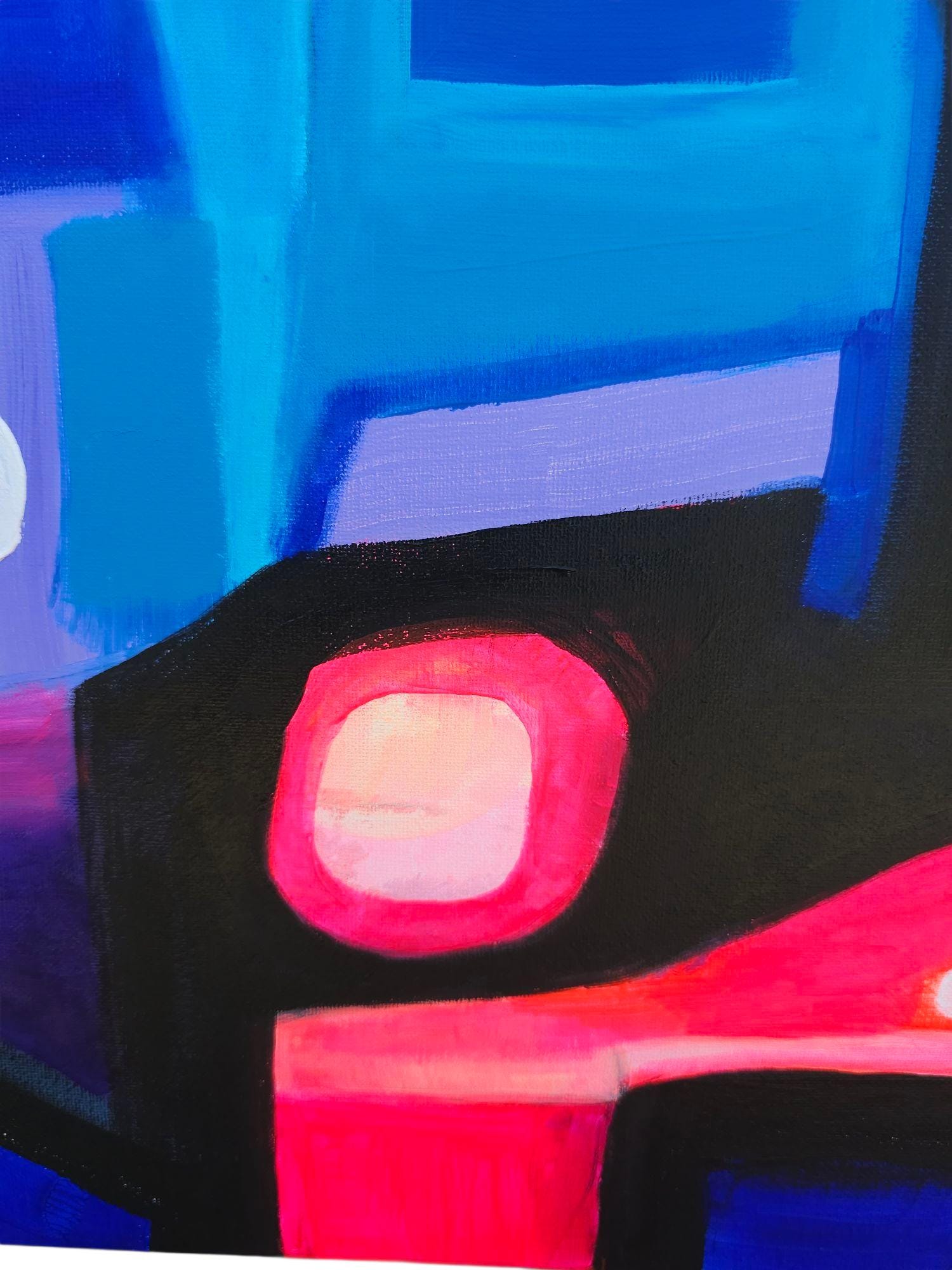 Original Acrylic Abstract Painting: Mid-Century Modern Geometric Art