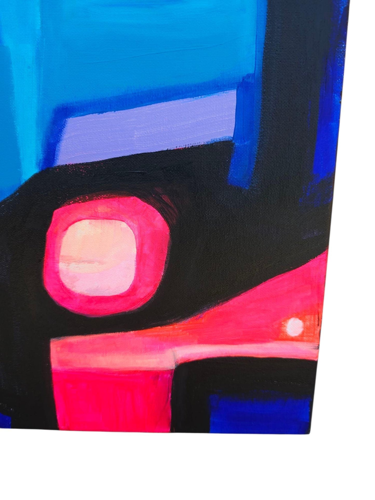 Original Acrylic Abstract Painting: Mid-Century Modern Geometric Art