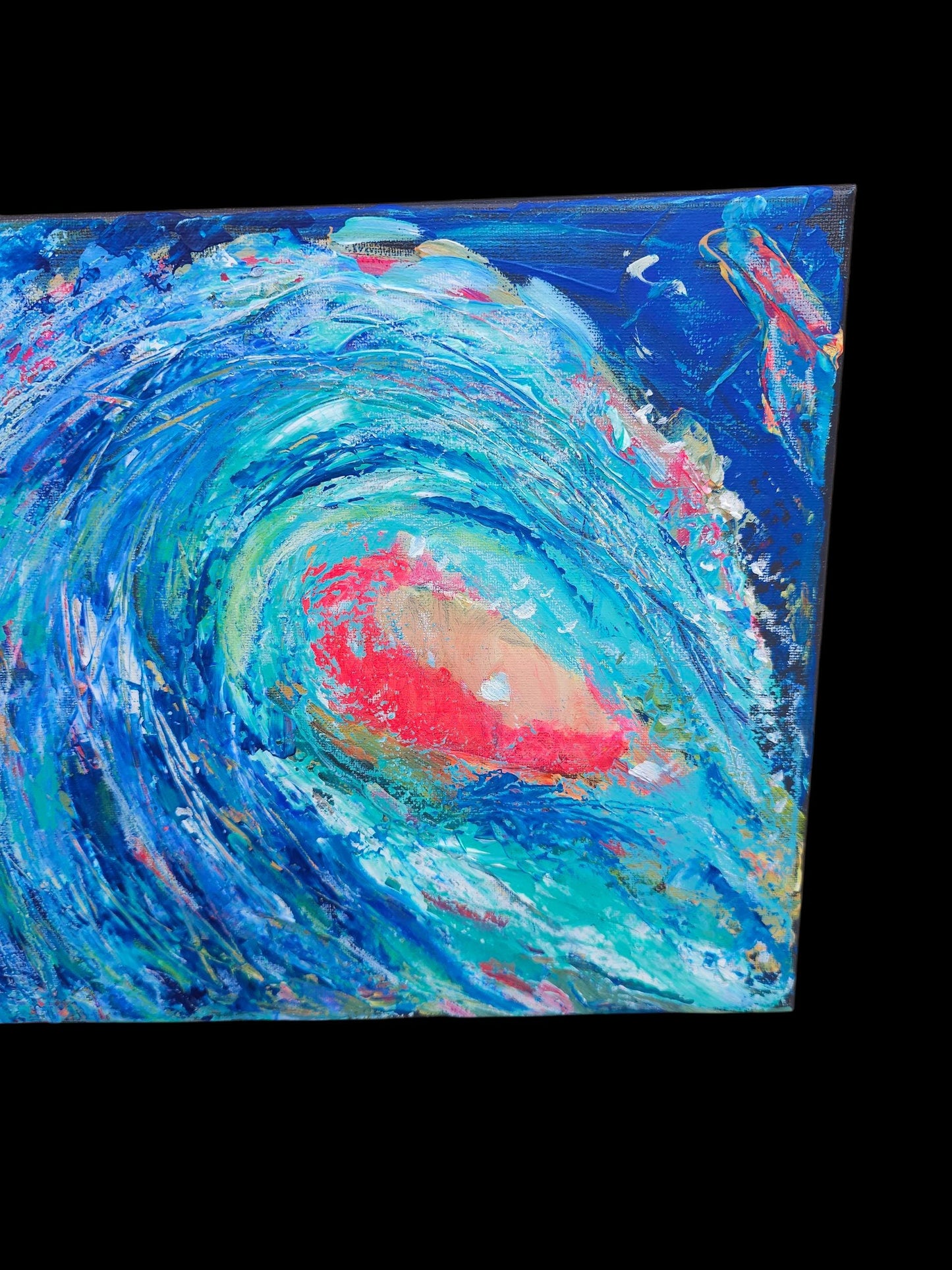 Original Acrylic Wave Painting: Vibrant Abstract Ocean Art, 11x14