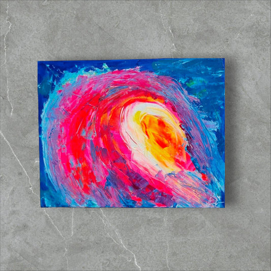 Abstract Wave Painting: Textured Acrylic Canvas Art by Lin Kensington