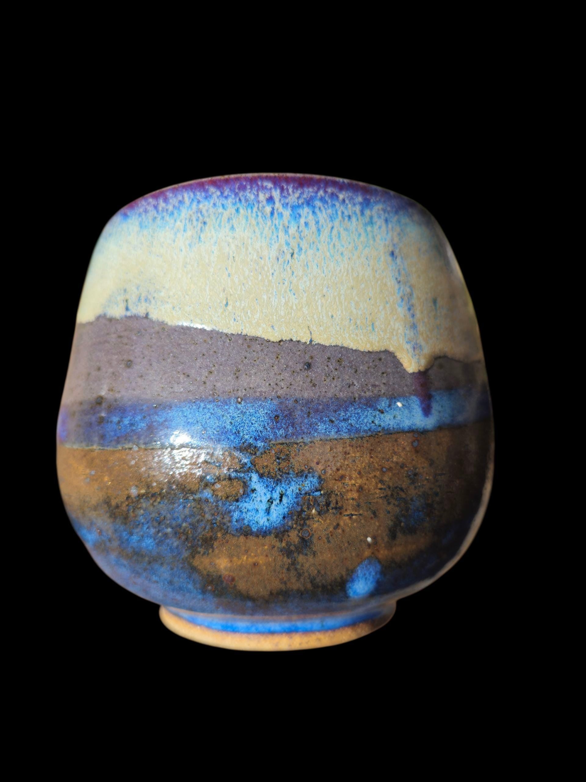 Handmade Ceramic Sculptural Vase Vessel Beachy Ocean Art Pottery, Signed footed