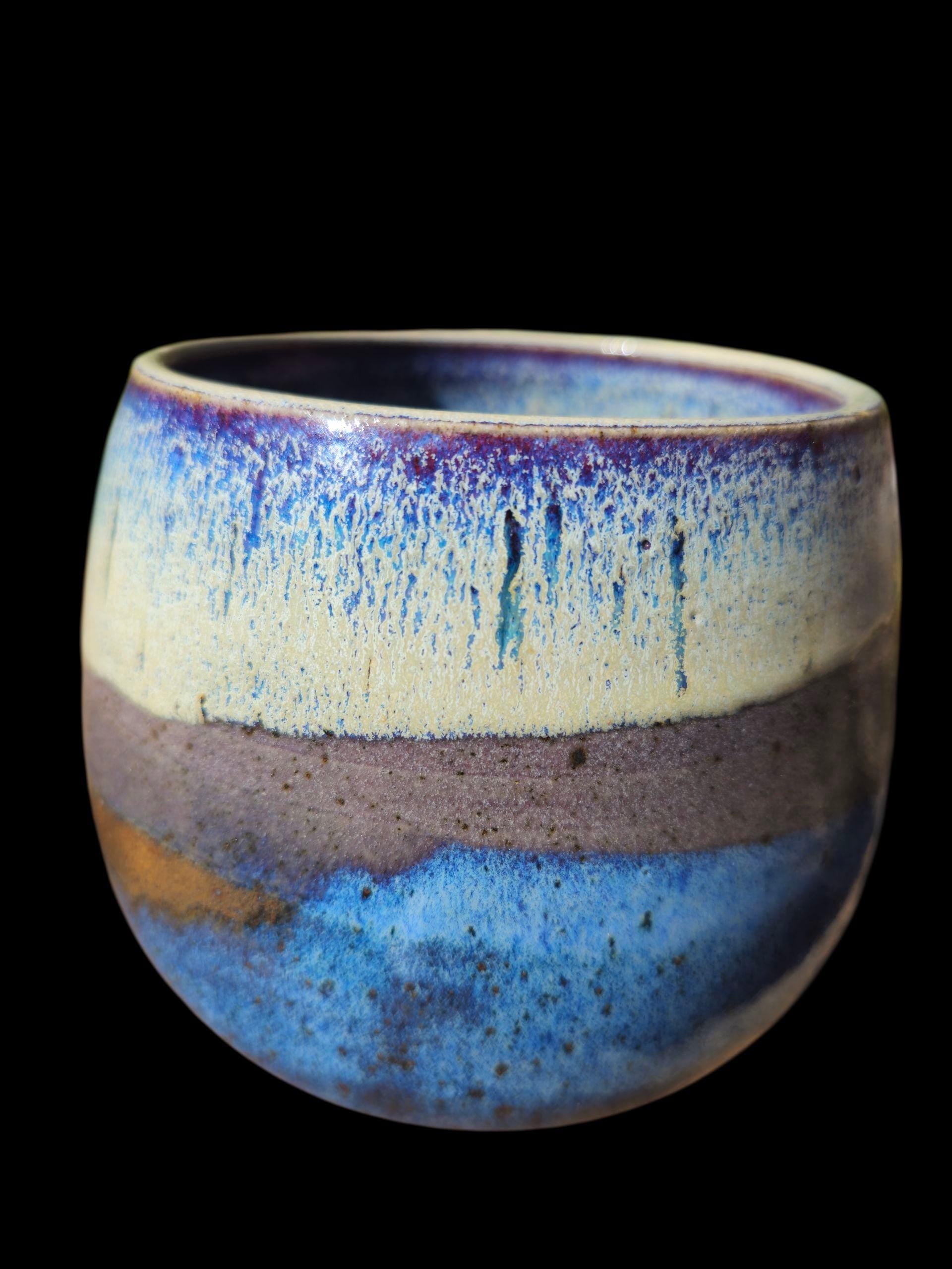 Handmade Ceramic Sculptural Vase Vessel Beachy Ocean Art Pottery, Signed footed