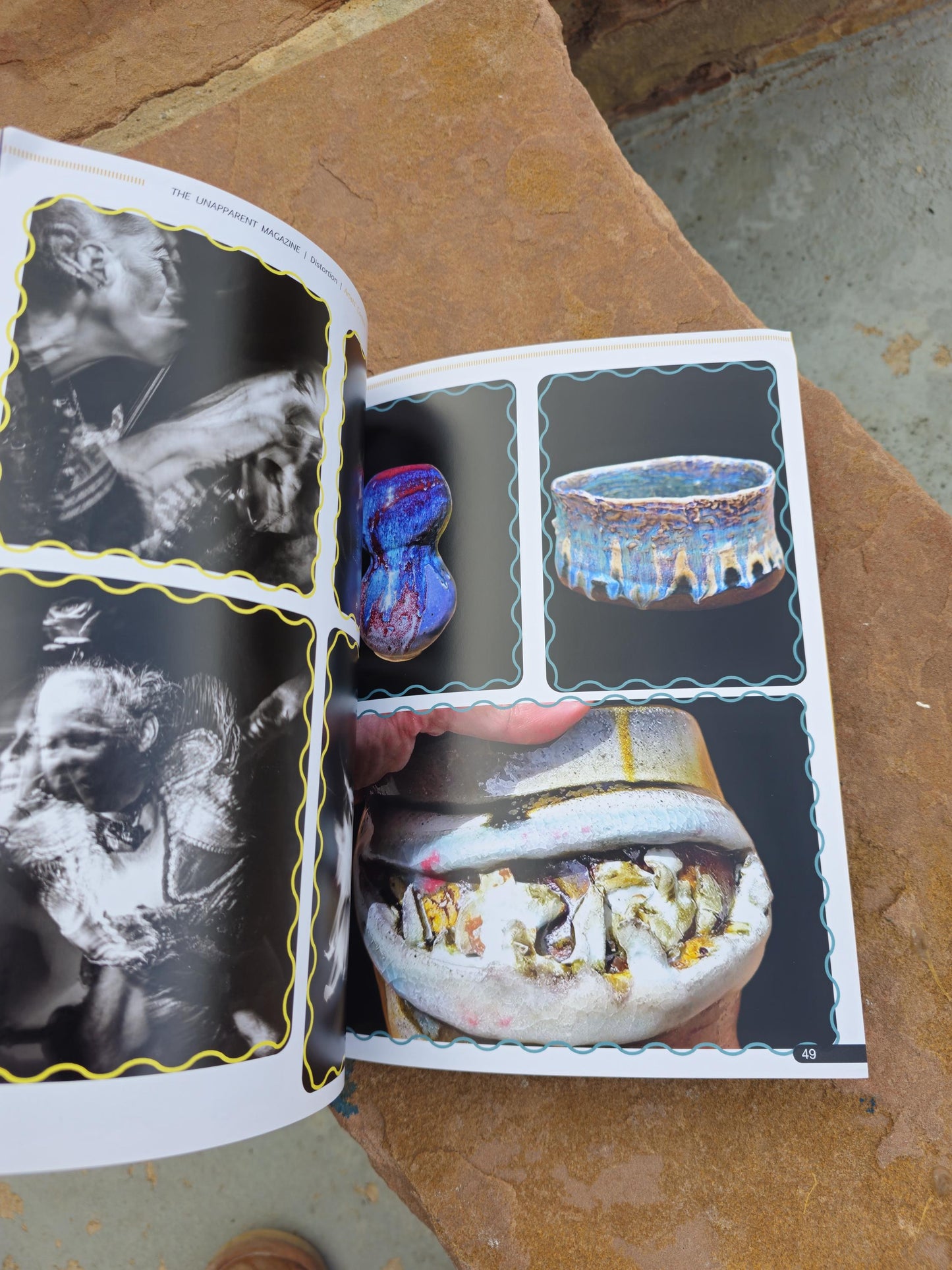 Soda Fired Ceramic Vase: Signed Teadust Bowl, Sculptural Art avant garde toothy Grin sinister smile - As seen in The Unapparent Magazine