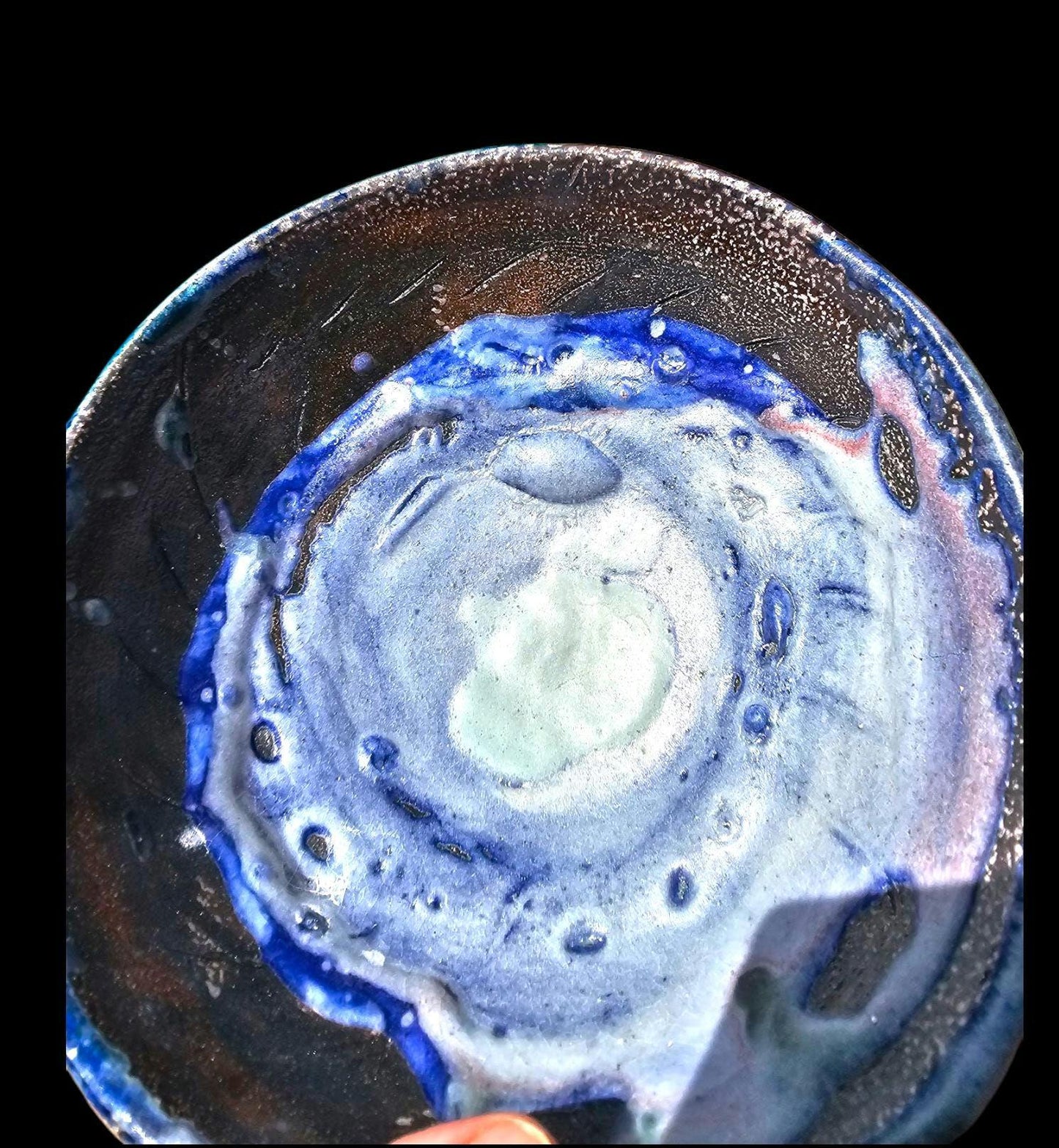 Handmade Soda Fired Ceramic Footed Bowl: Textured Wabi Sabi Rustic Pottery, Stoneware Art (6.5")