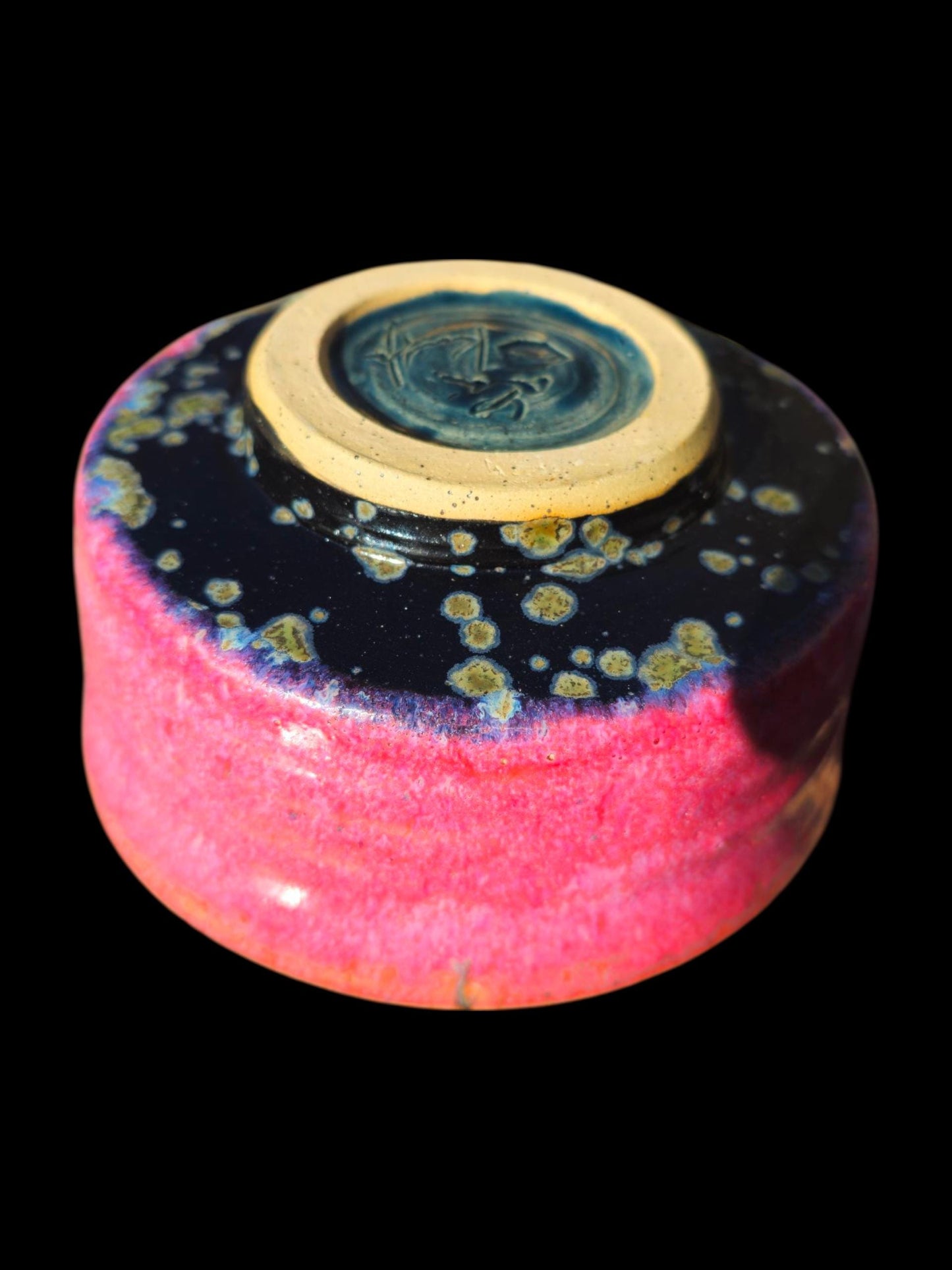 Handmade Pink Abstract Matcha Bowl - Contemporary Tea Ceremony Chawan