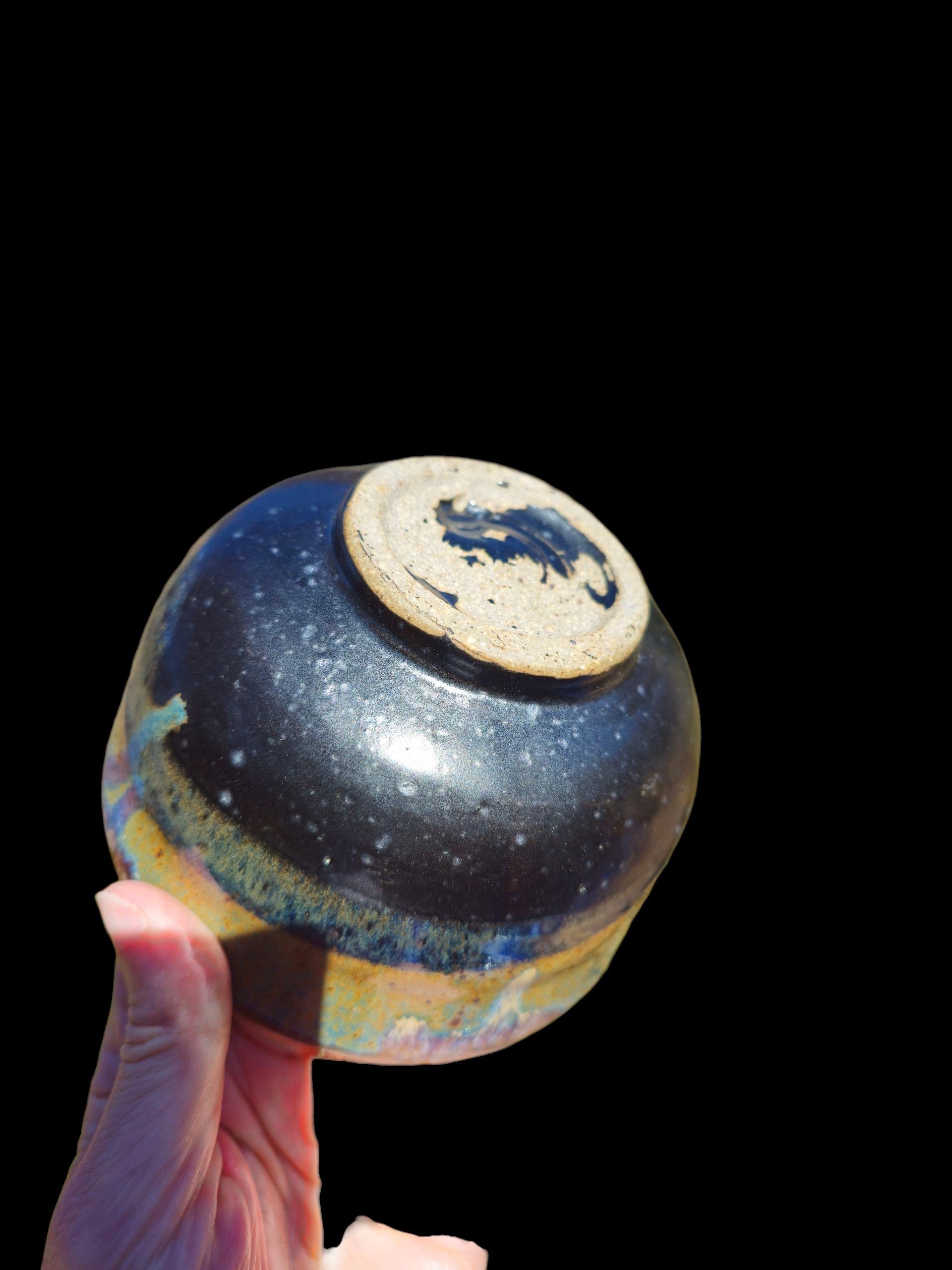 Yohen Yeti Chawan: Handmade Ceramic Matcha Tea Bowl, Abstract Landscape