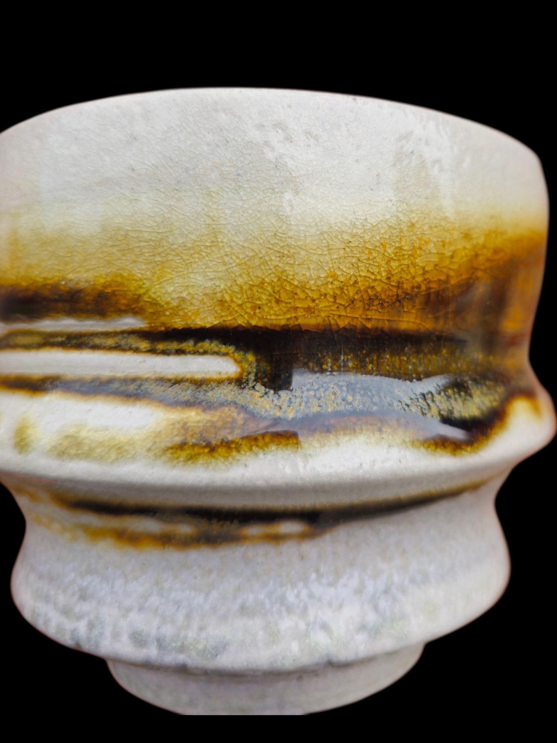 Handmade Chawan Tea Bowl – soda fired stamped Stoneware, Japanese-Inspired 4 x 3" matcha bowl