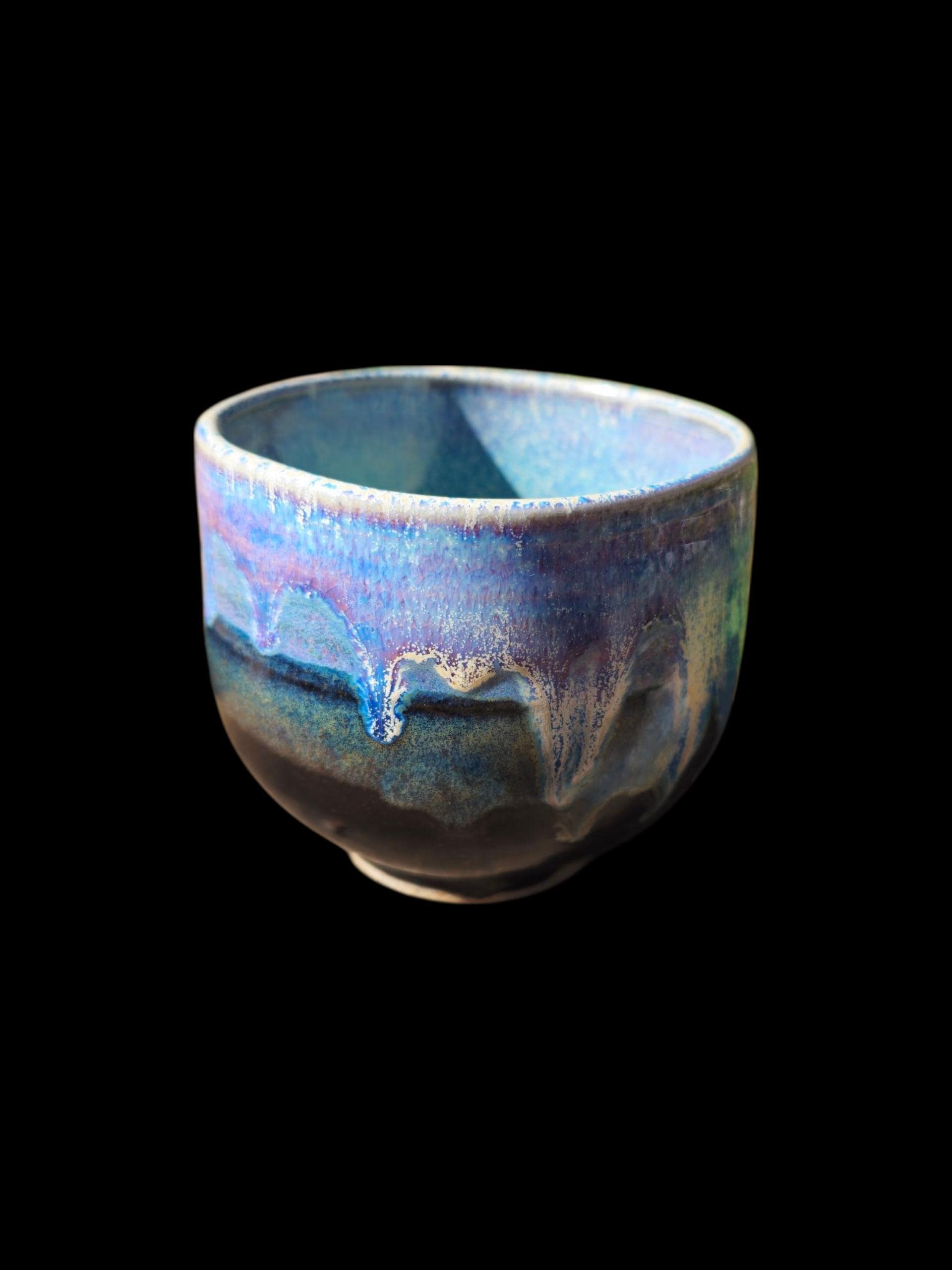 Handmade Ceramic Tea Bowl: Gas Fired Yunomi, Signed Pottery, 16 oz