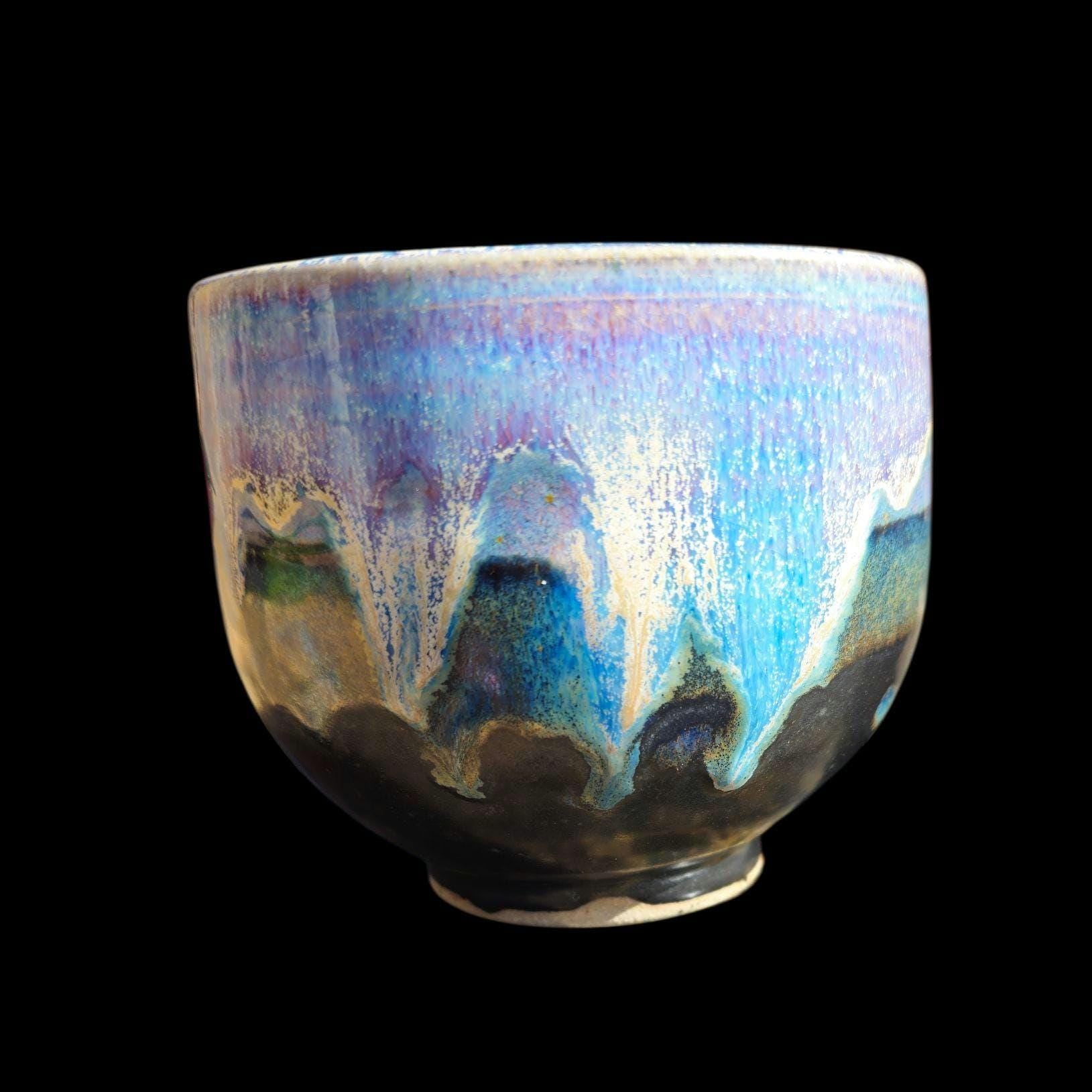 Handmade Ceramic Tea Bowl: Gas Fired Yunomi, Signed Pottery, 16 oz