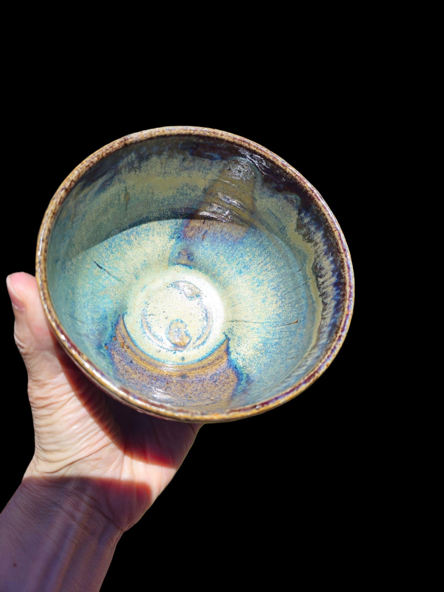 Yohen Yeti Chawan: Handmade Ceramic Matcha Tea Bowl, Abstract Landscape