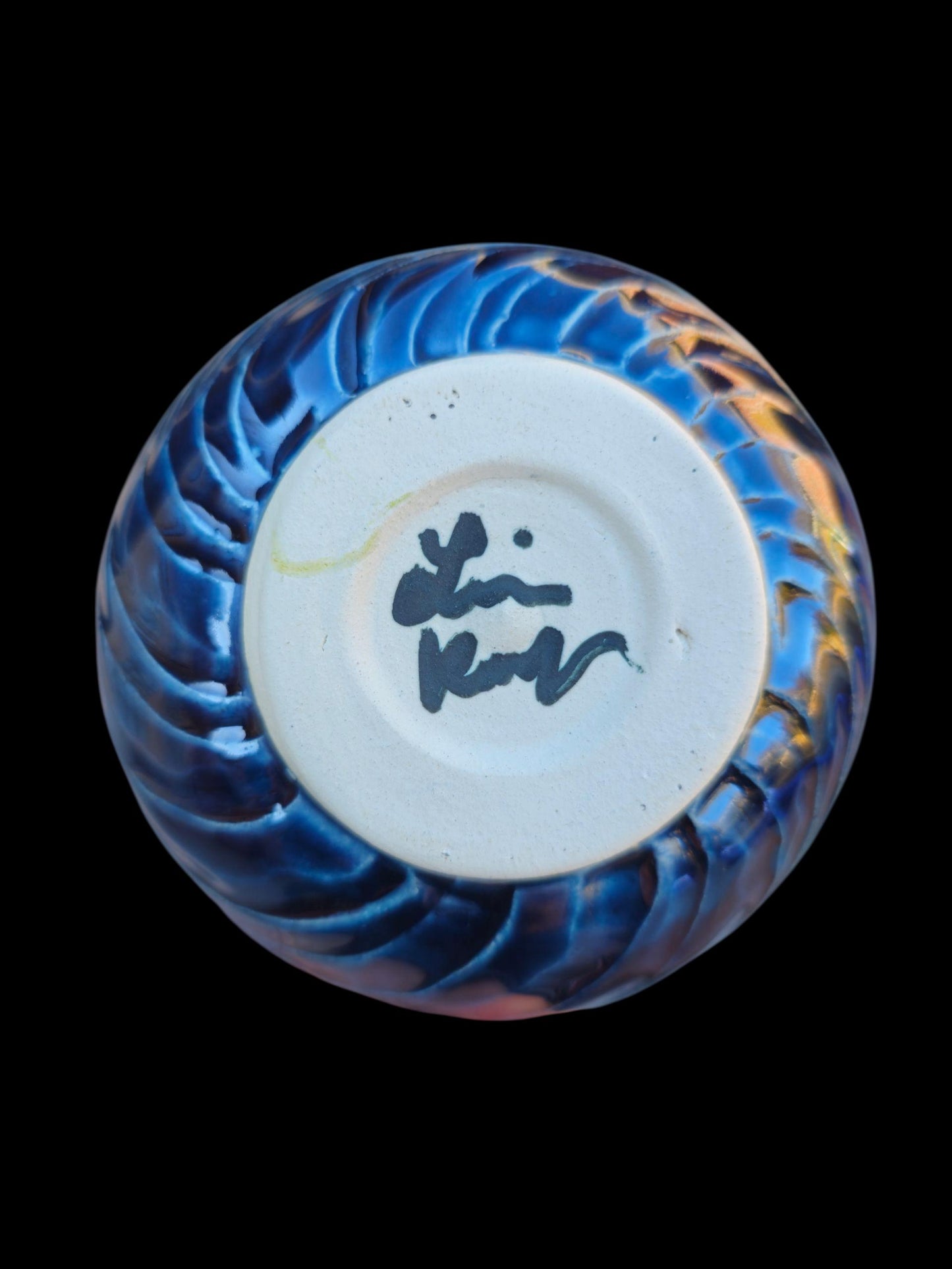 Carved Celadon Pottery Bowl: Fireflies Night Sky Glaze, Wheel Thrown Handmade Stoneware Art Gift