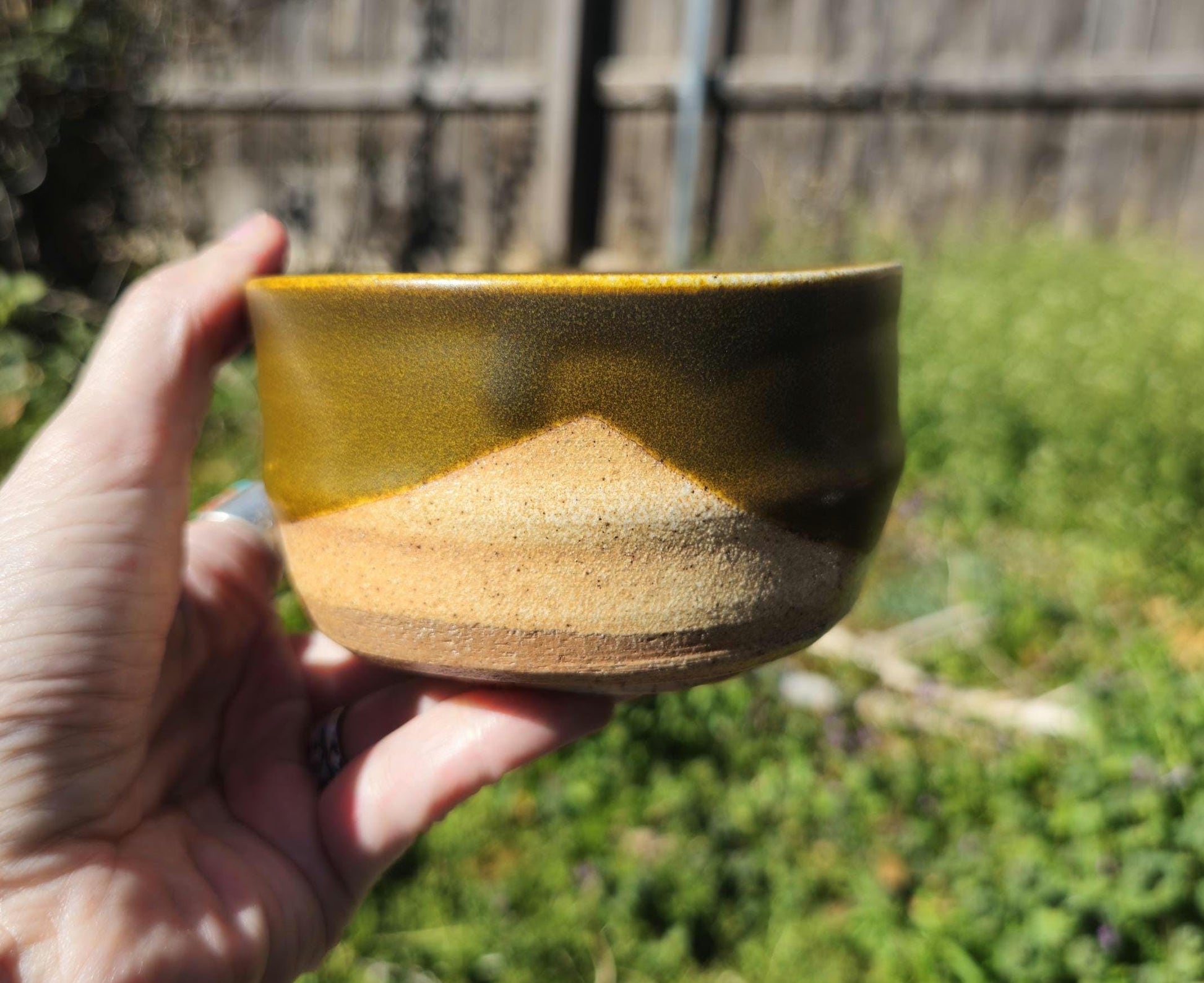 Handmade Soda Fired Teadust Glaze Stoneware Chawan Tea Bowl