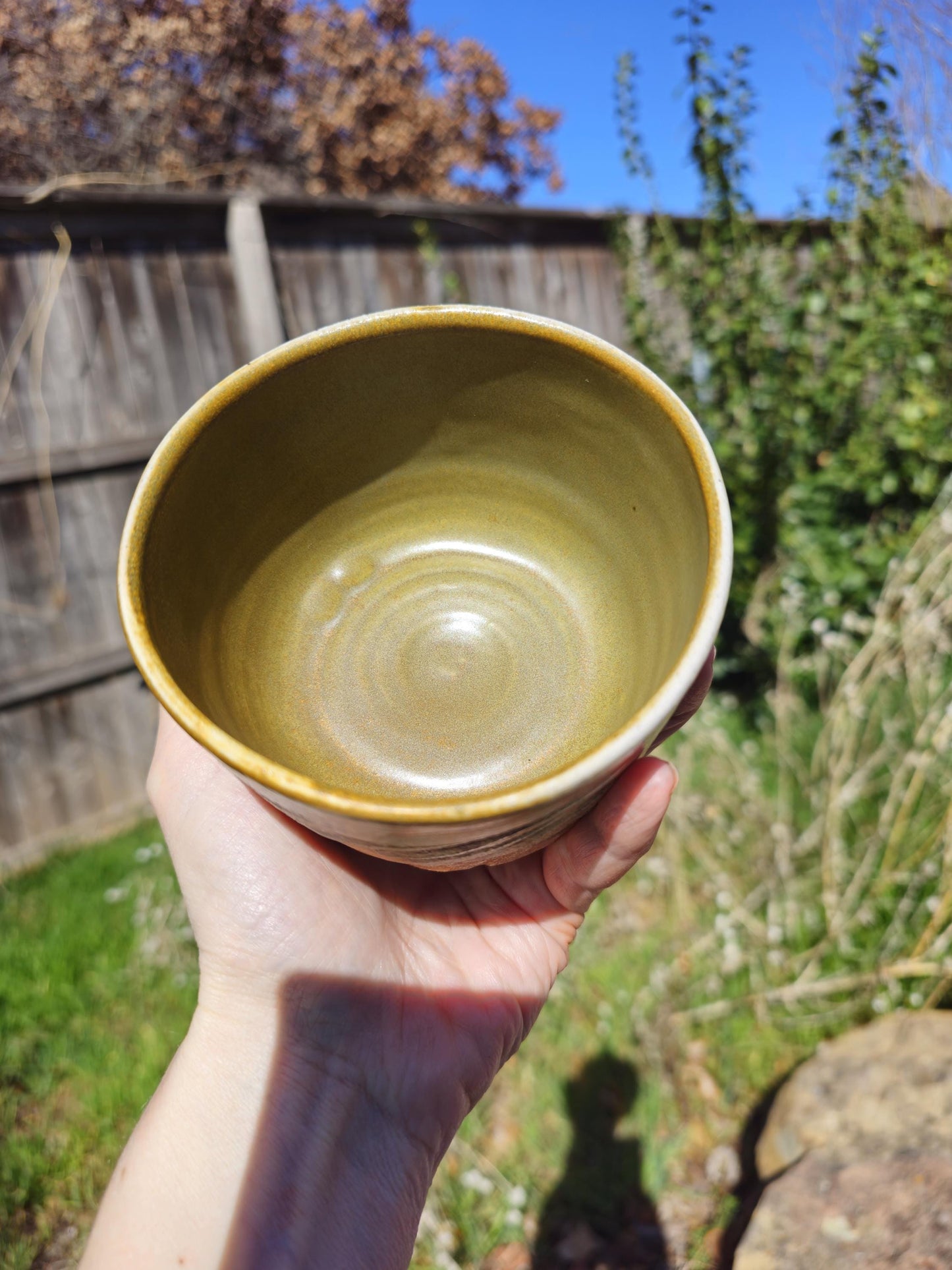 Soda Fired Chawan — Hand Thrown Carved Stoneware Tea Bowl, Amber Glaze, Japanese Tea Ceremony, One of a Kind