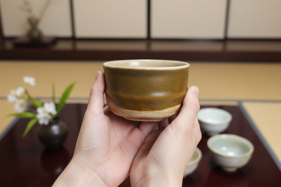 Handmade Soda Fired Teadust Glaze Stoneware Chawan Tea Bowl