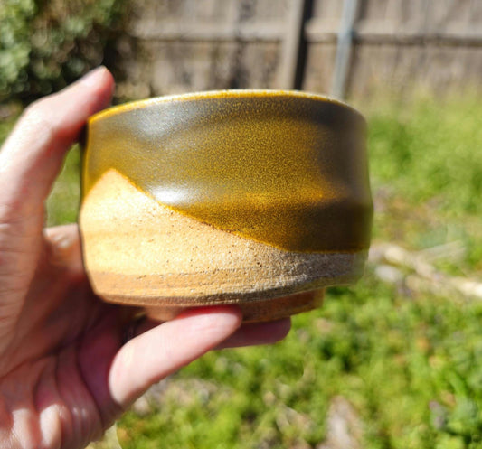 Handmade Soda Fired Teadust Glaze Stoneware Chawan Tea Bowl