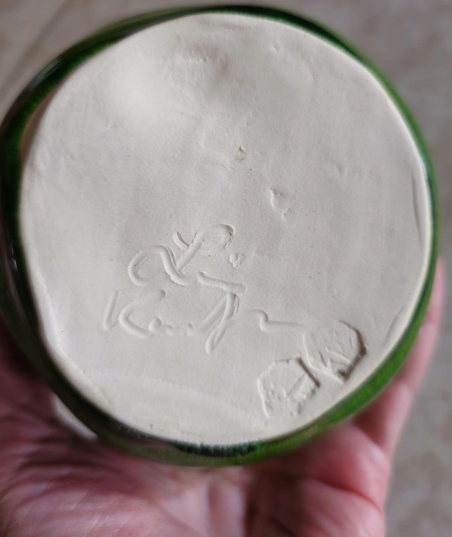 Handmade Porcelain Chawan Teabowl: neon green crackle Skull motif small bowl artisan 4.5" x 3"