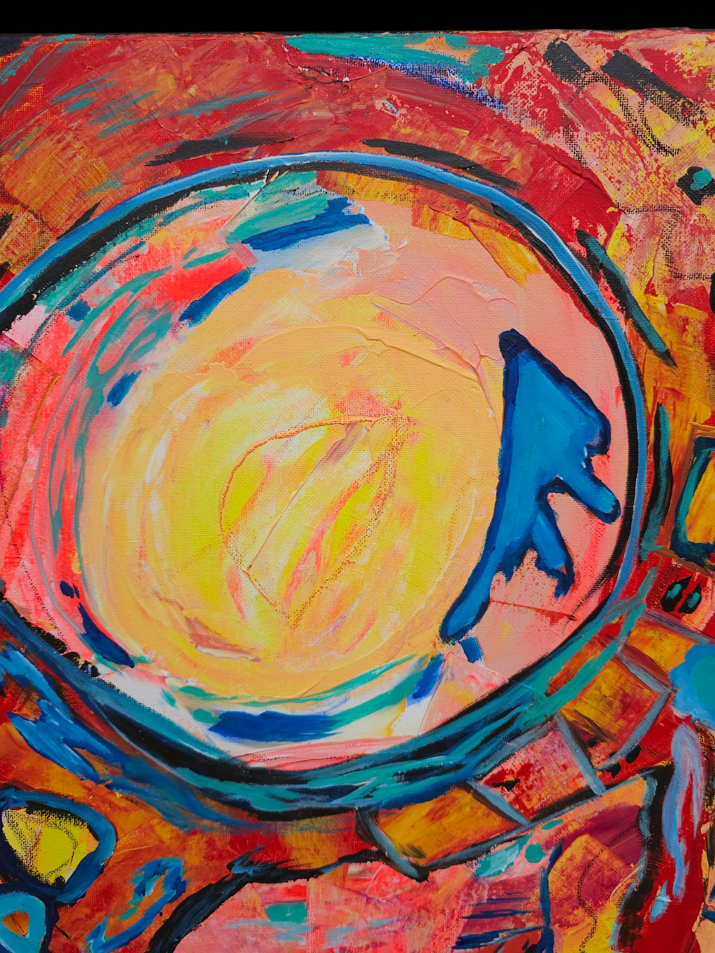 "Another Sun" 16 x 20 original Abstract acrylic painting on stretched canvas