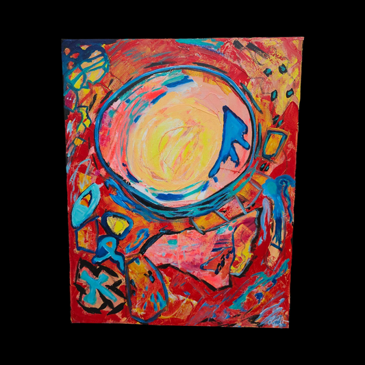 "Another Sun" 16 x 20 original Abstract acrylic painting on stretched canvas