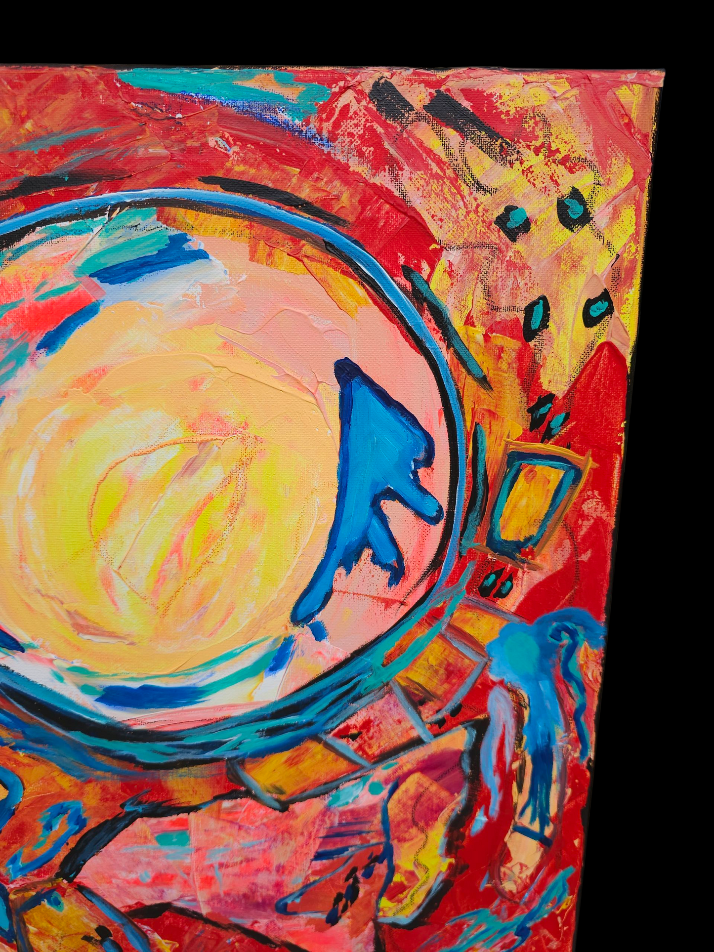 "Another Sun" 16 x 20 original Abstract acrylic painting on stretched canvas