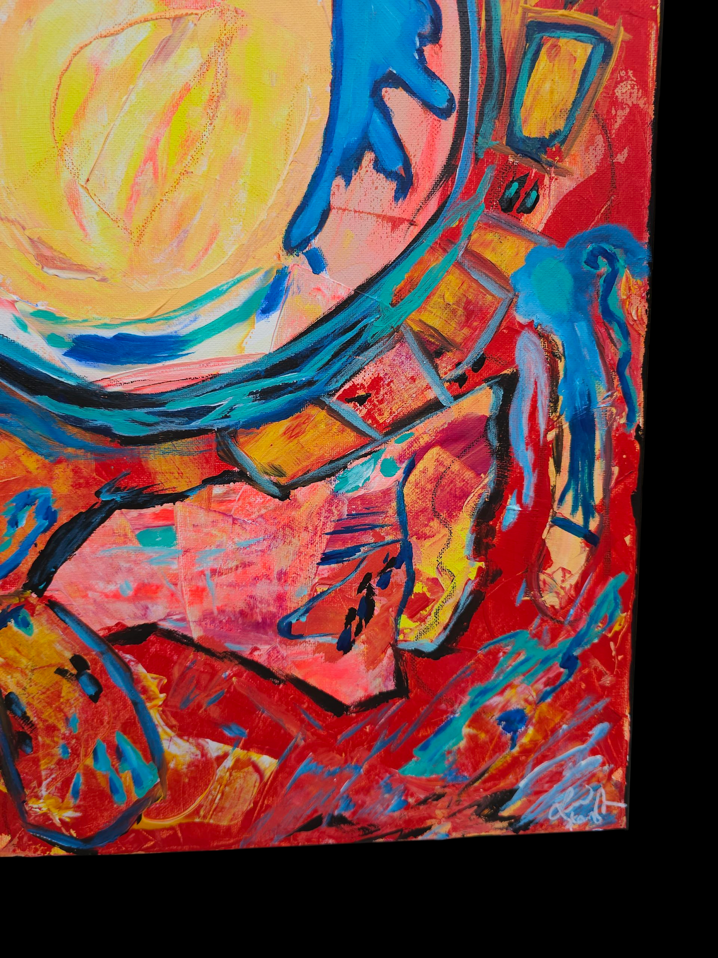 "Another Sun" 16 x 20 original Abstract acrylic painting on stretched canvas