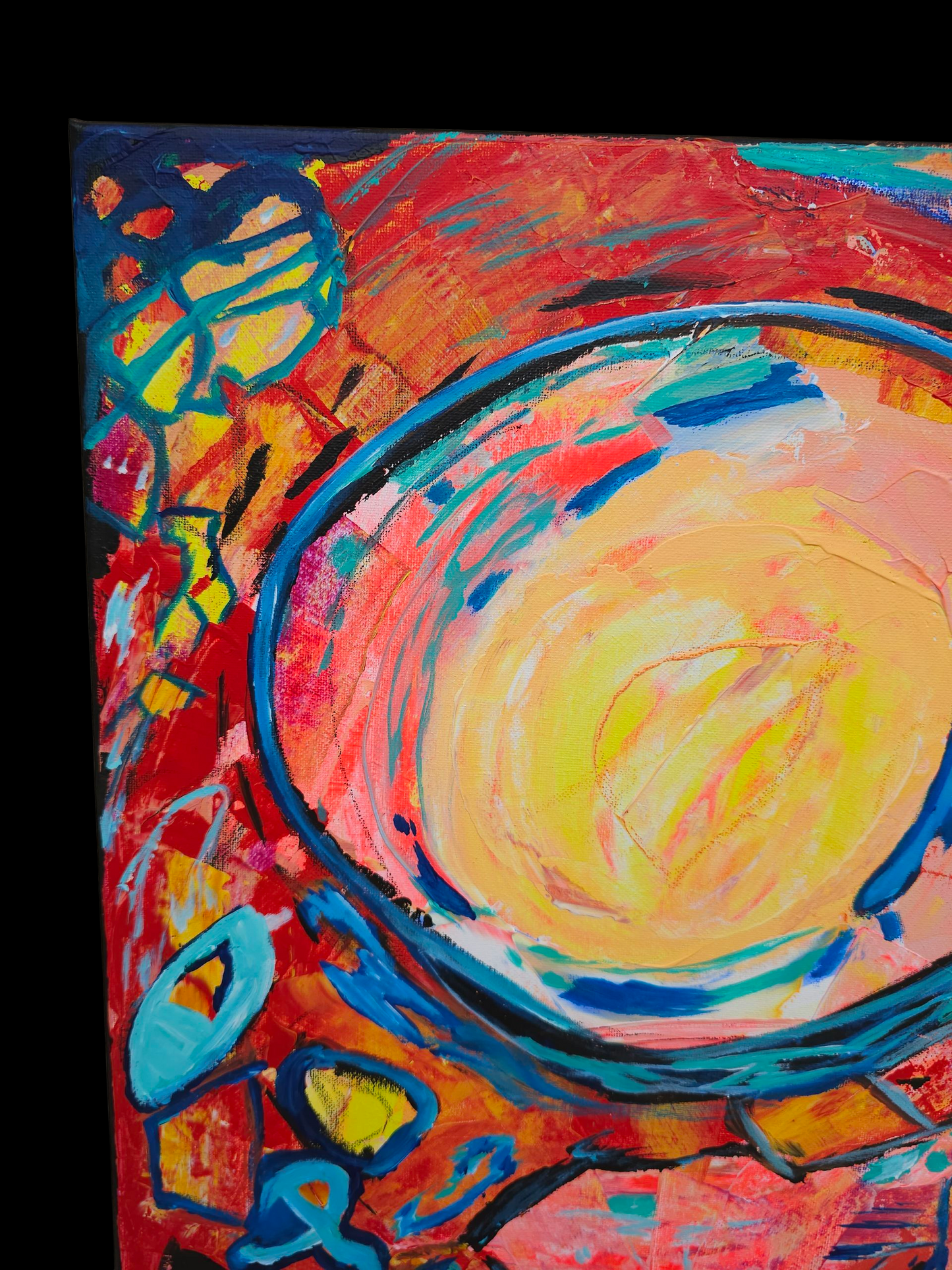 "Another Sun" 16 x 20 original Abstract acrylic painting on stretched canvas